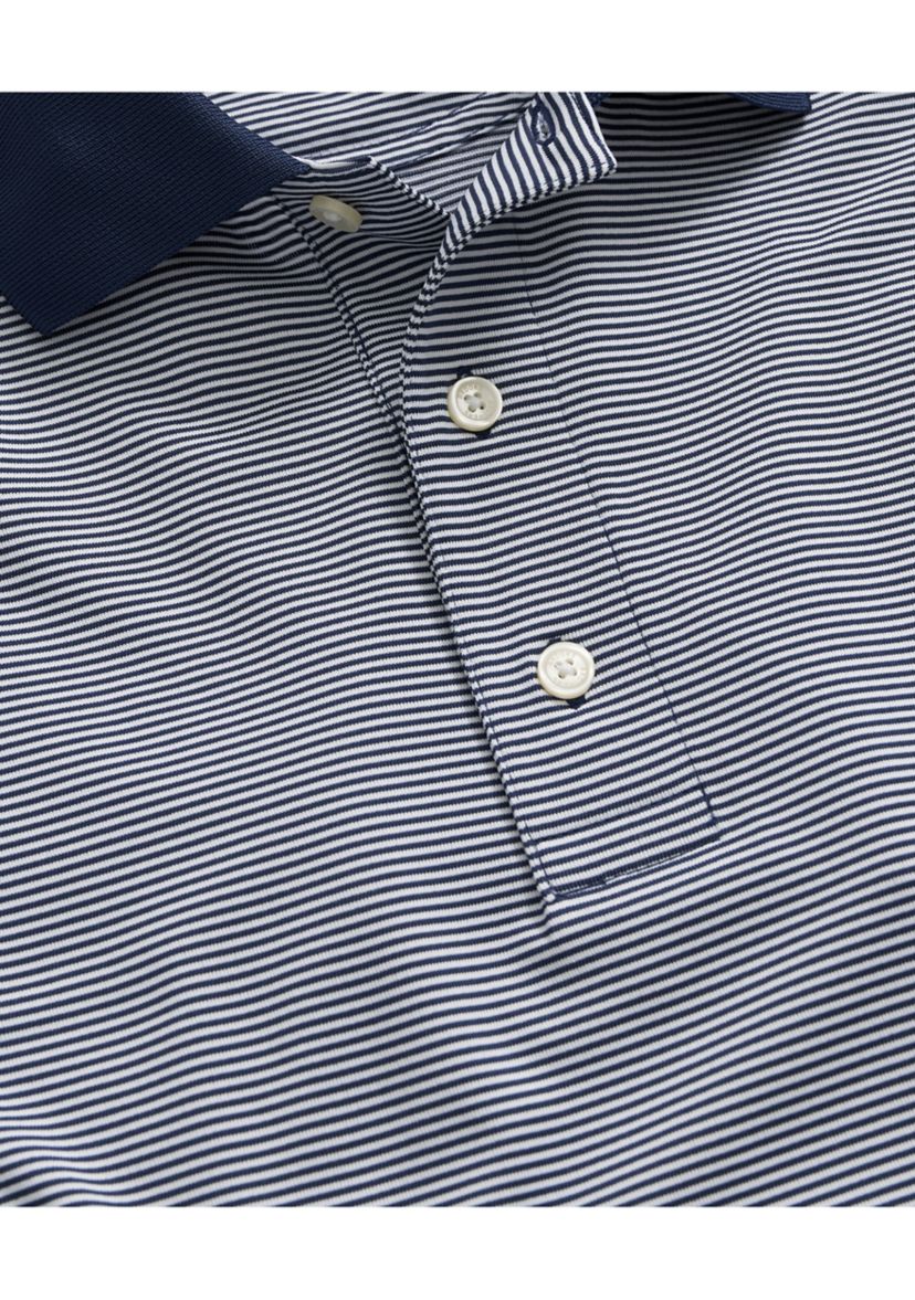 Mens Performance Series Micro Stripe Jersey Polo Shirt