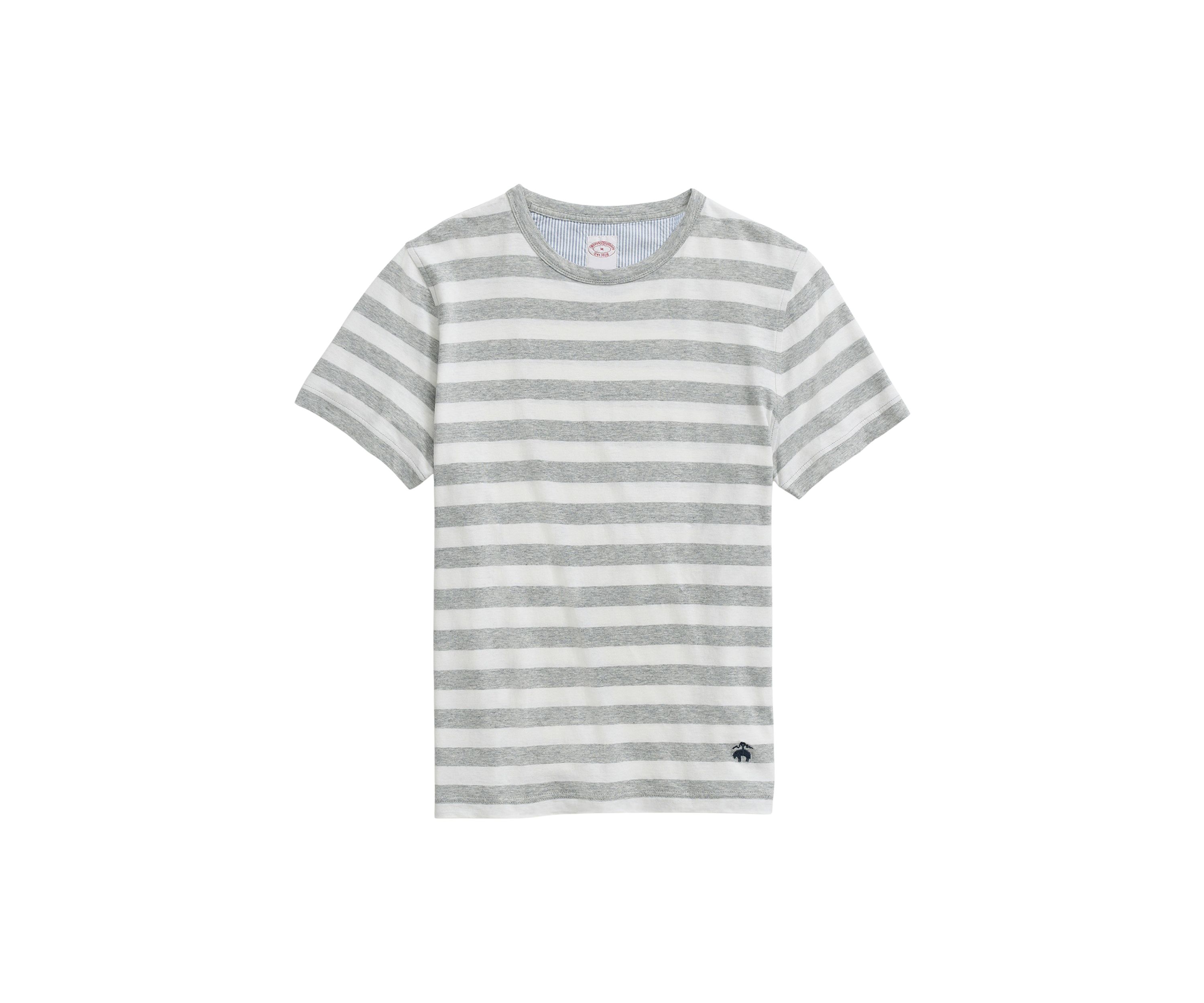 Striped T-Shirt in Linen-Cotton Blend