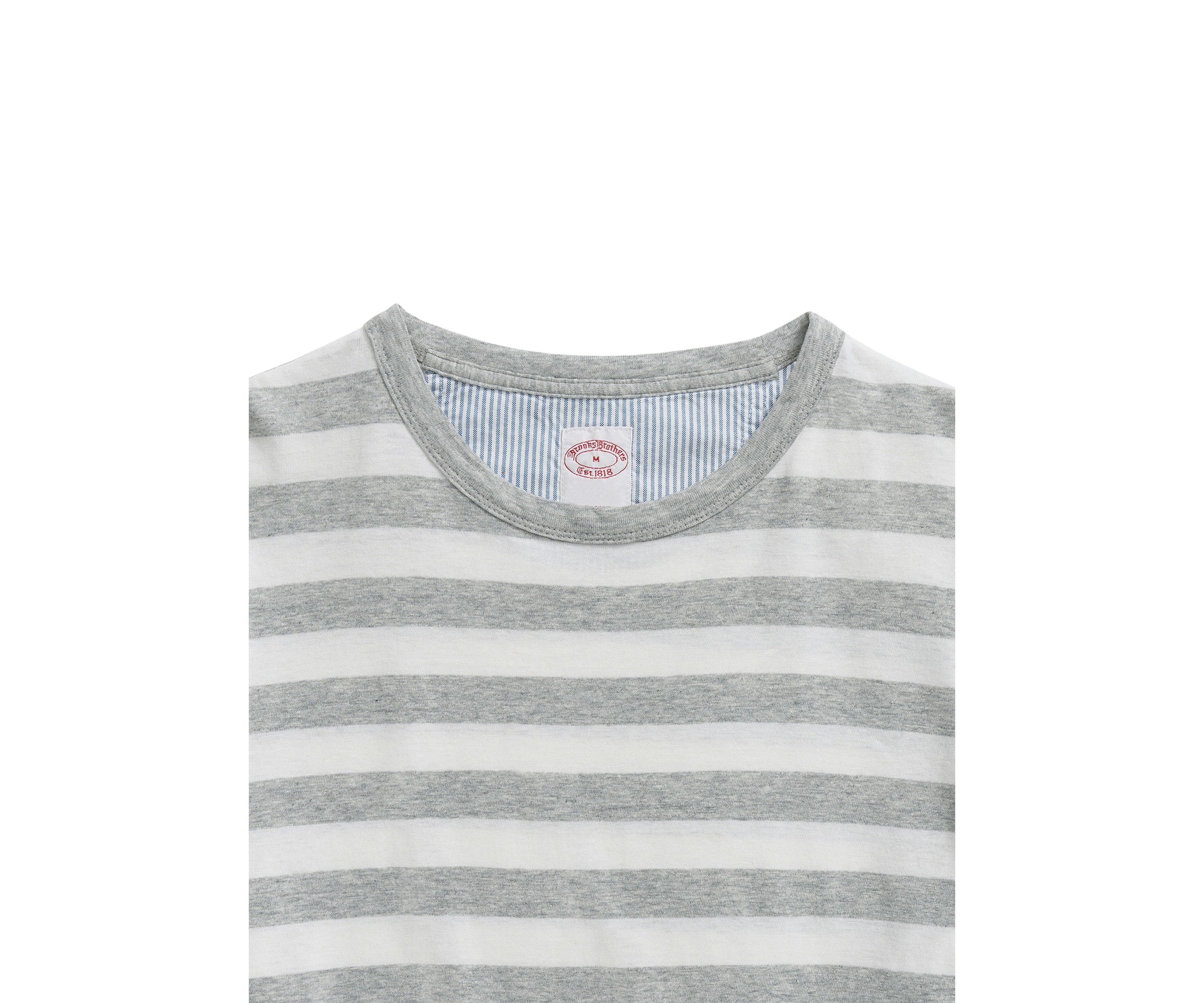 Striped T-Shirt in Linen-Cotton Blend