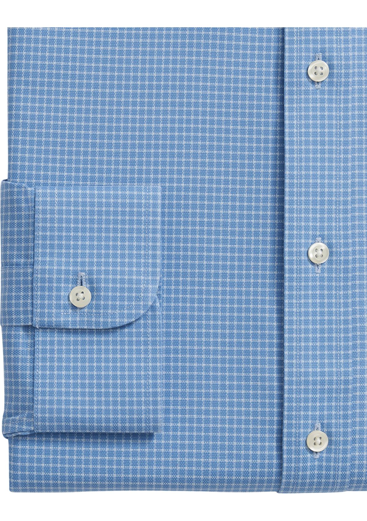 Stretch Supima® Cotton Non-Iron Royal Oxford Ainsley Collar, Windowpane Dress Shirt