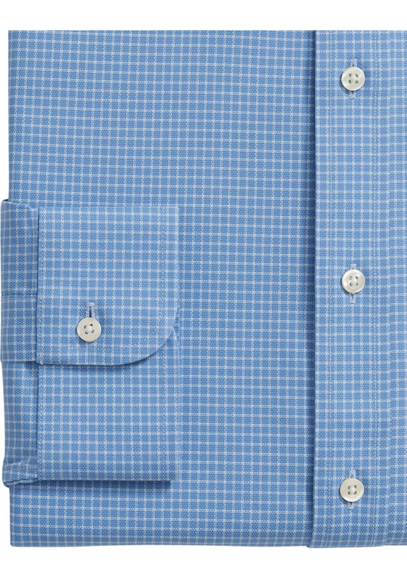 Stretch Supima® Cotton Non-Iron Royal Oxford Ainsley Collar, Windowpane Dress Shirt