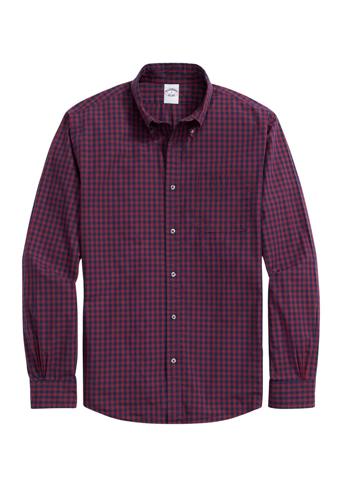 Mens Sport Long Sleeve Gingham Printed Shirt