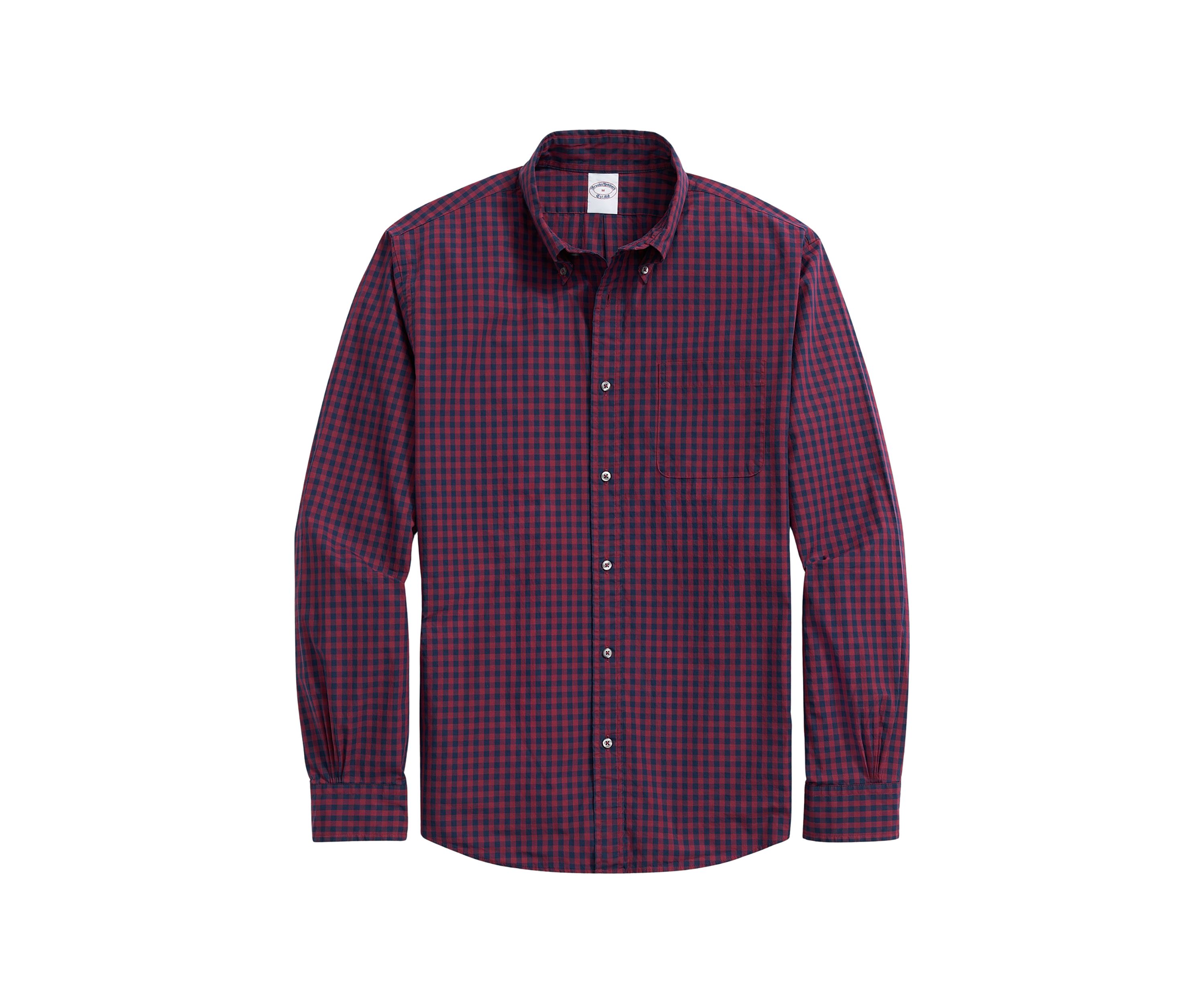 Mens Sport Long Sleeve Gingham Printed Shirt