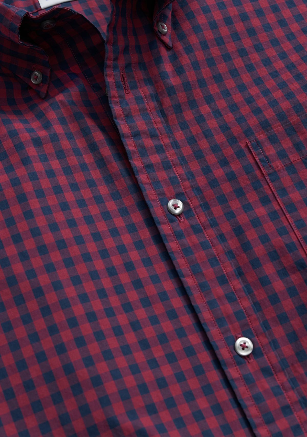 Mens Sport Long Sleeve Gingham Printed Shirt