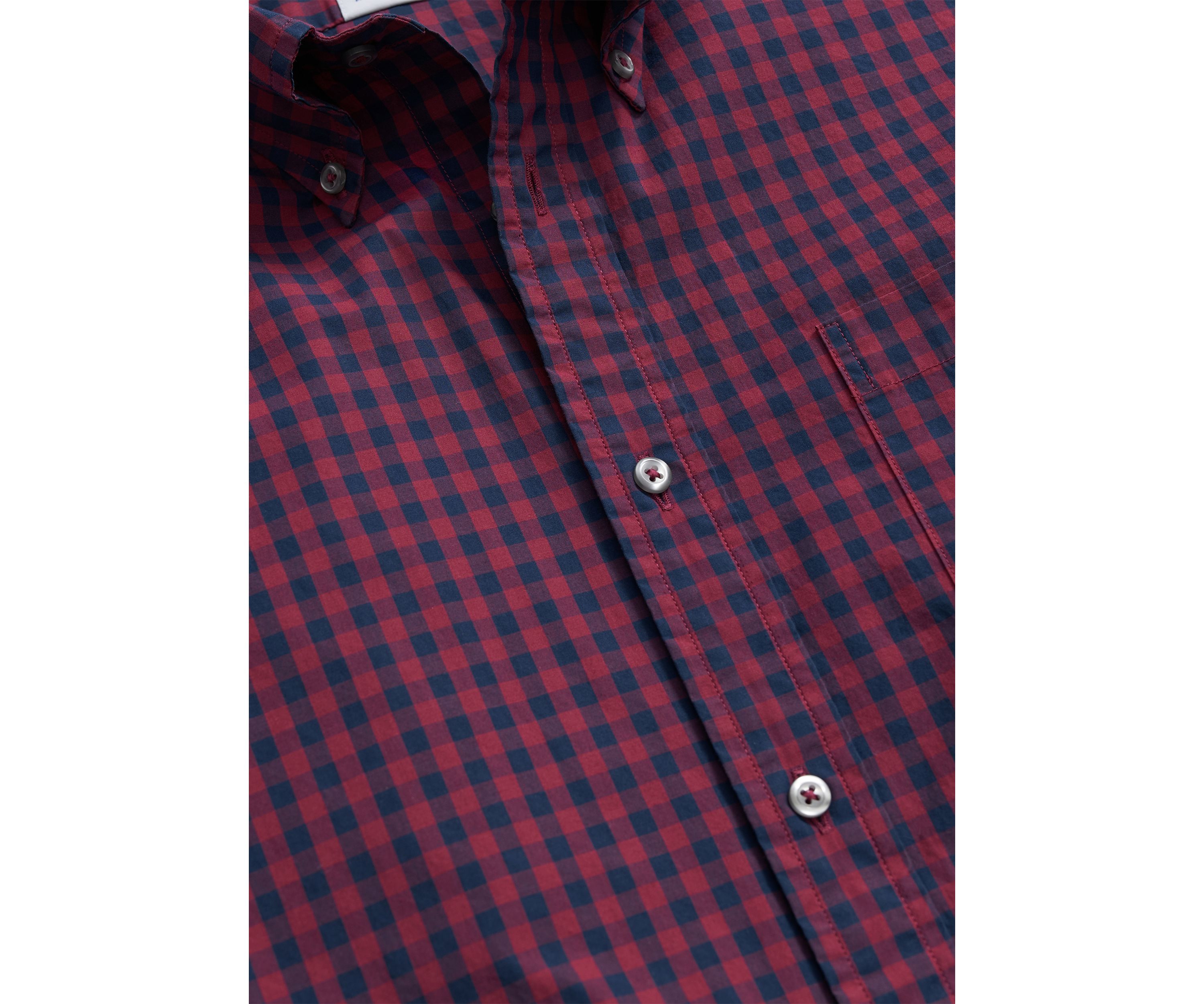 Mens Sport Long Sleeve Gingham Printed Shirt