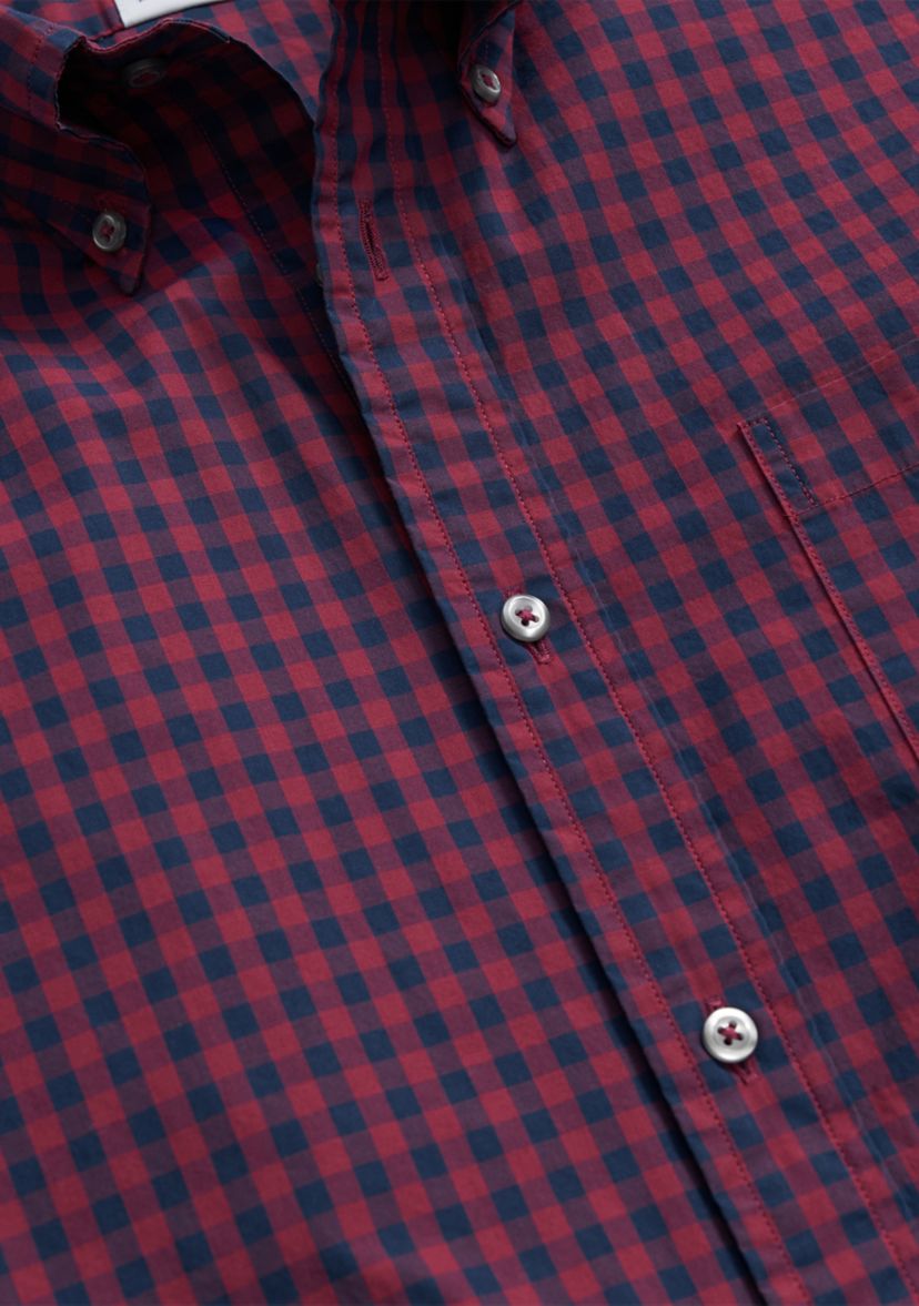 Mens Sport Long Sleeve Gingham Printed Shirt
