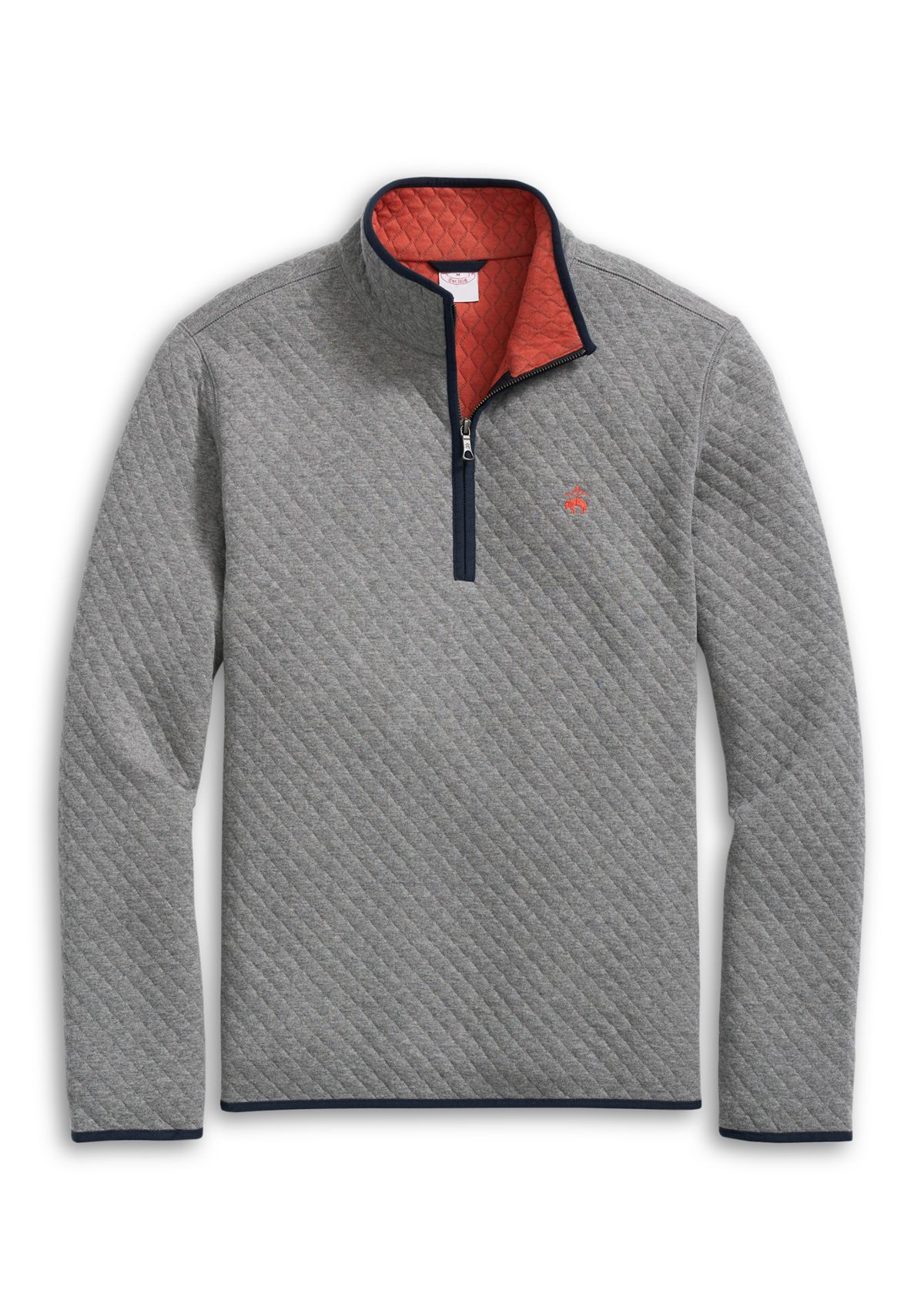Diamond-Quilted Half-Zip in Cotton Blend