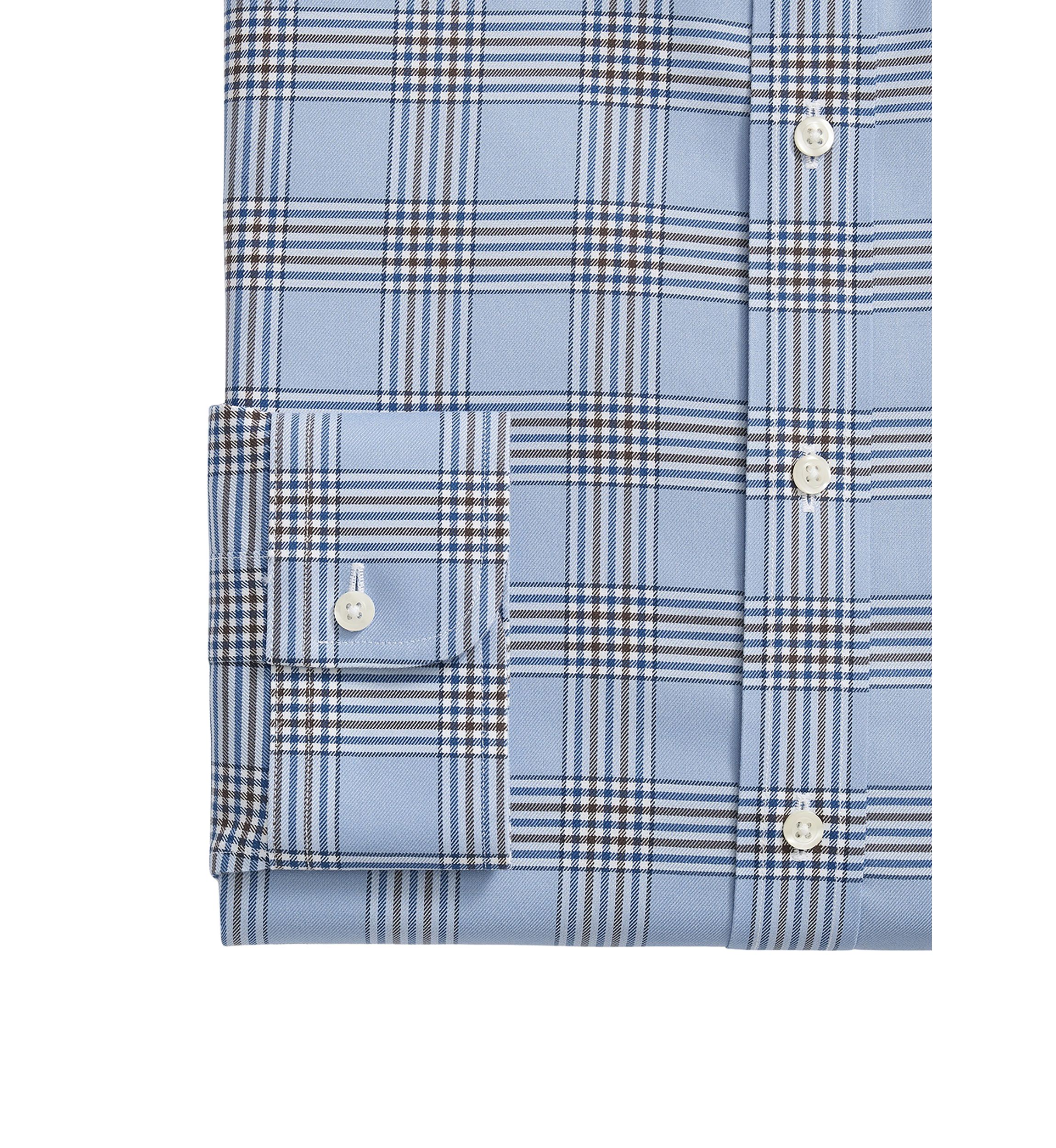 Stretch Supima Cotton Non-Iron  English Spread Collar, Bold Plaid Dress Shirt
