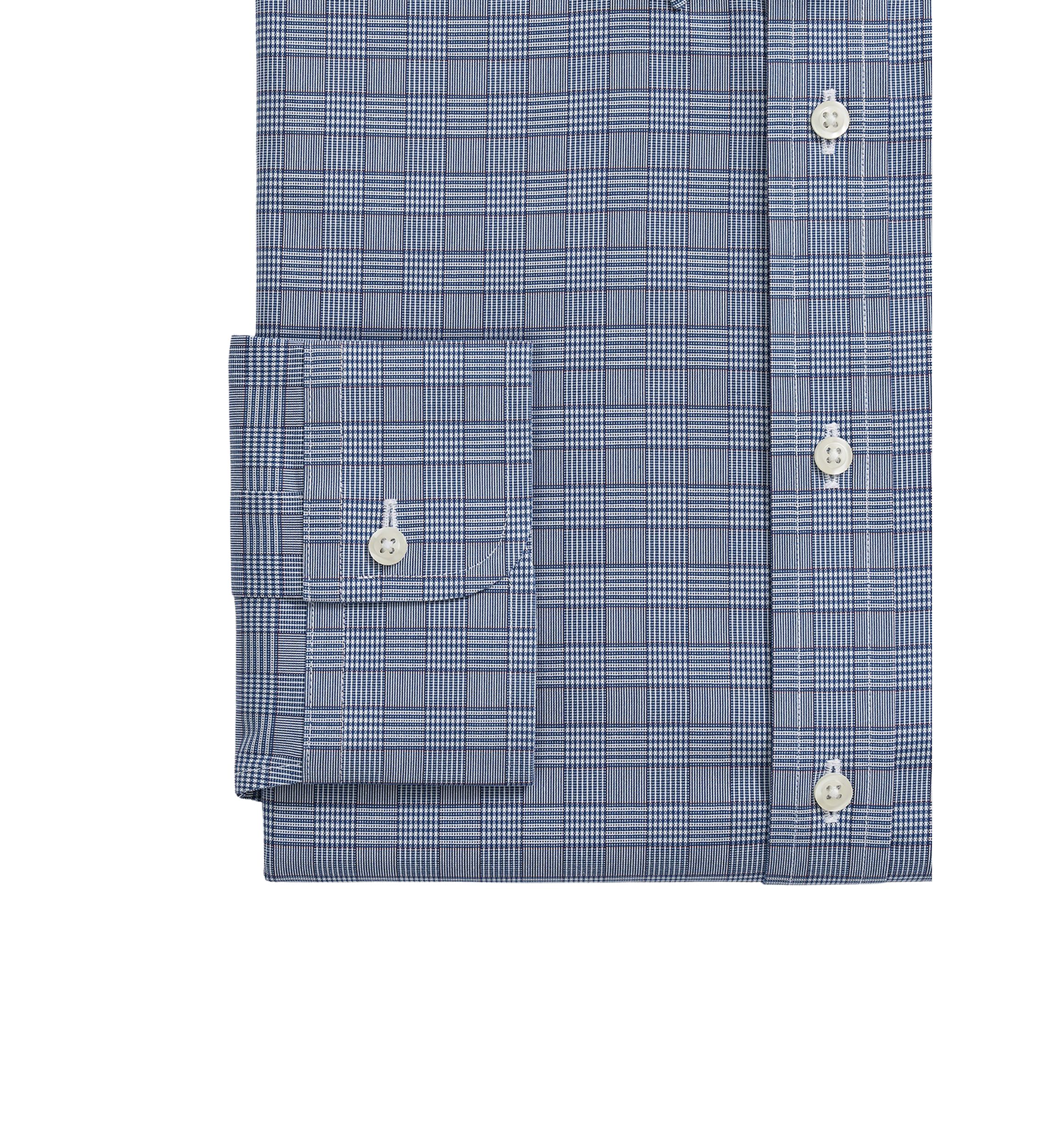 Stretch Supima Cotton Non-Iron Oxford - Pinpoint Polo Button Down Collar, Glen Check Dress Shirt