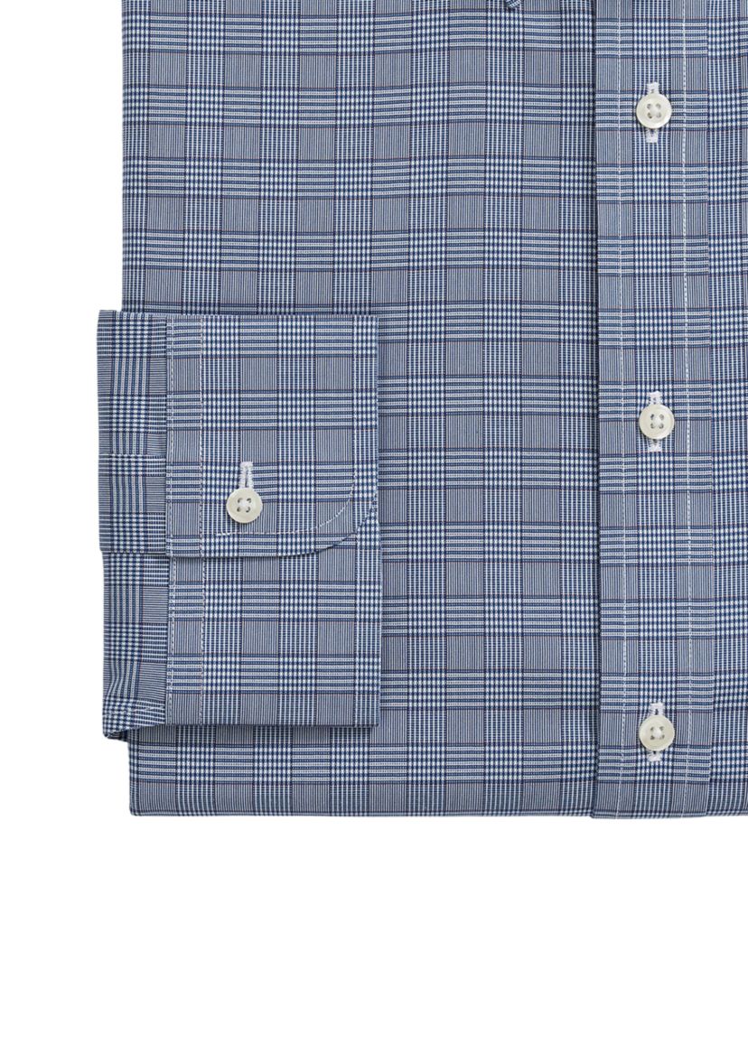 Stretch Supima Cotton Non-Iron Oxford - Pinpoint Polo Button Down Collar, Glen Check Dress Shirt