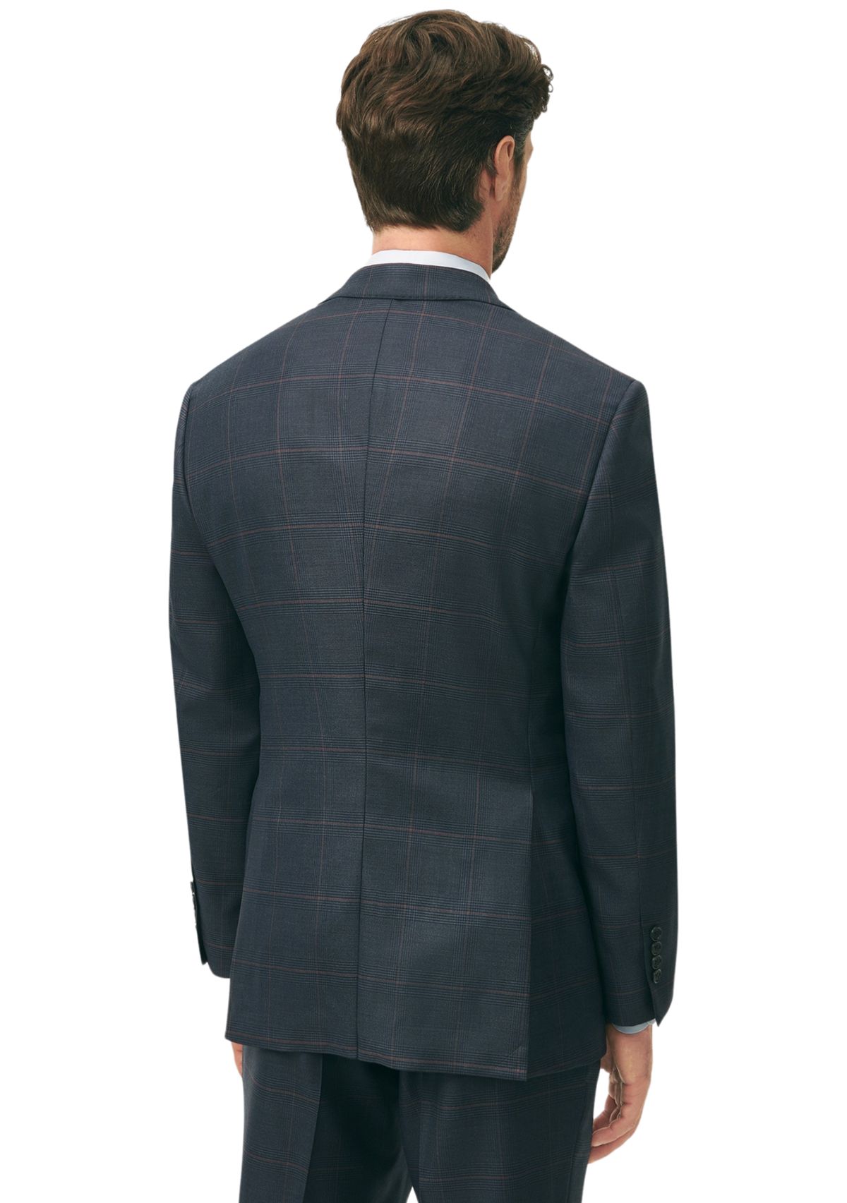 Mens Explorer Collection Classic Fit Wool Checked Suit Jacket