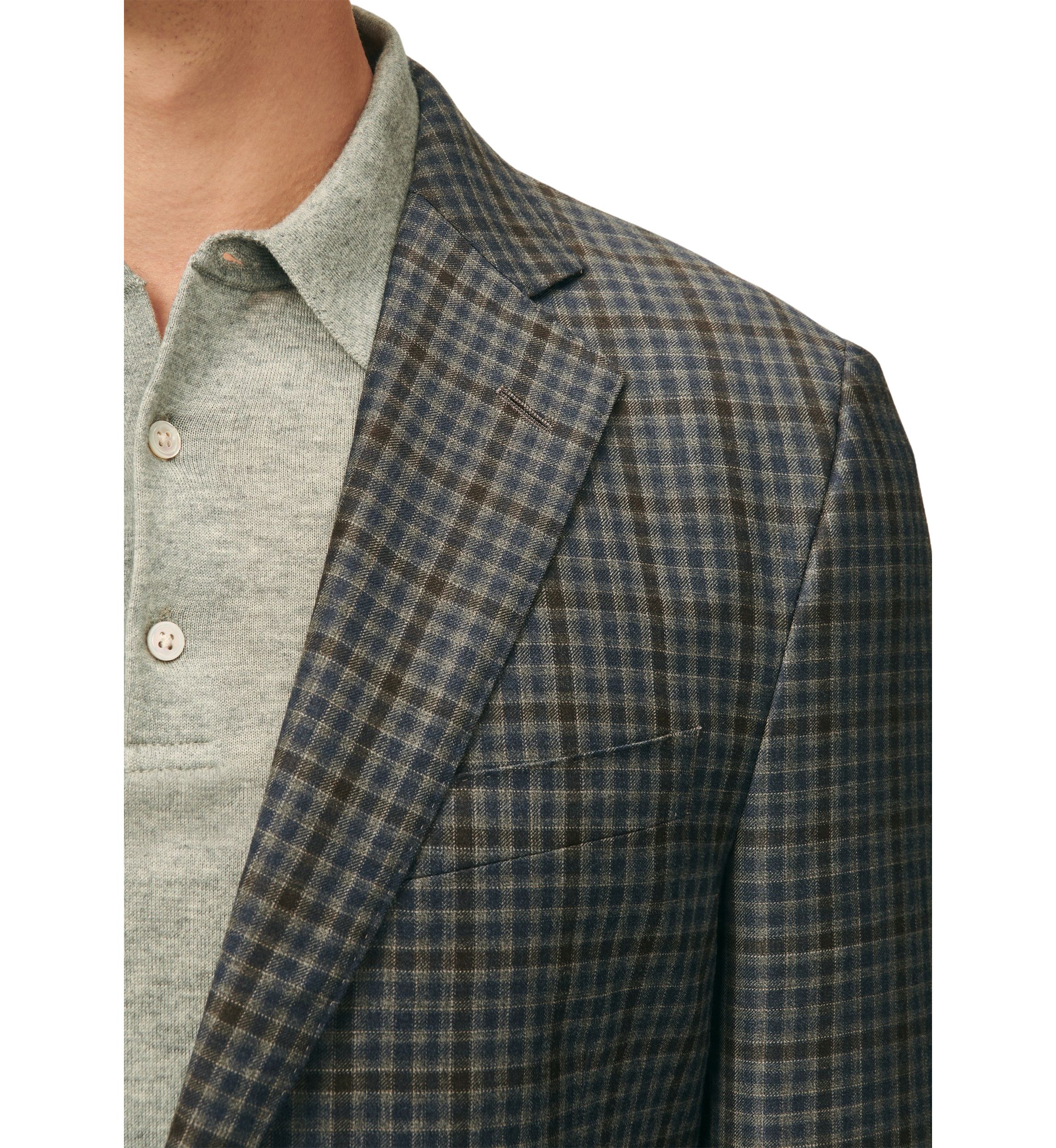 Mens Classic Fit Gingham Sport Coat in Merino Wool