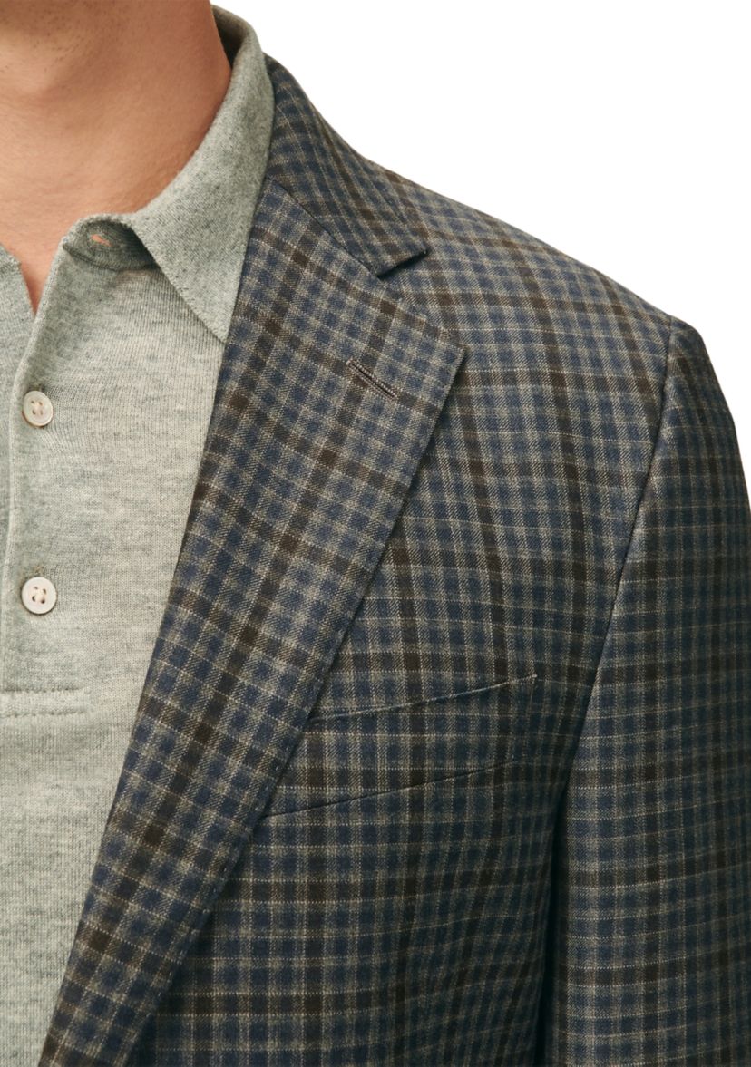 Mens Classic Fit Gingham Sport Coat in Merino Wool