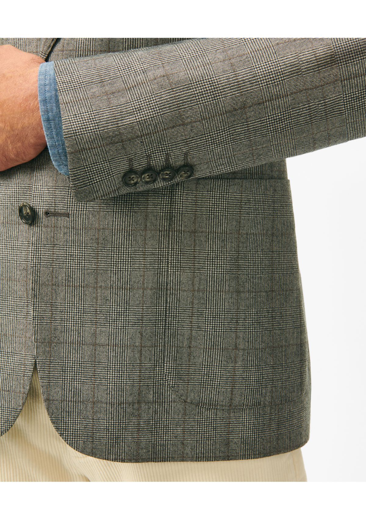 Mens Classic Fit Overcheck Sport Coat in Flannel Merino Wool