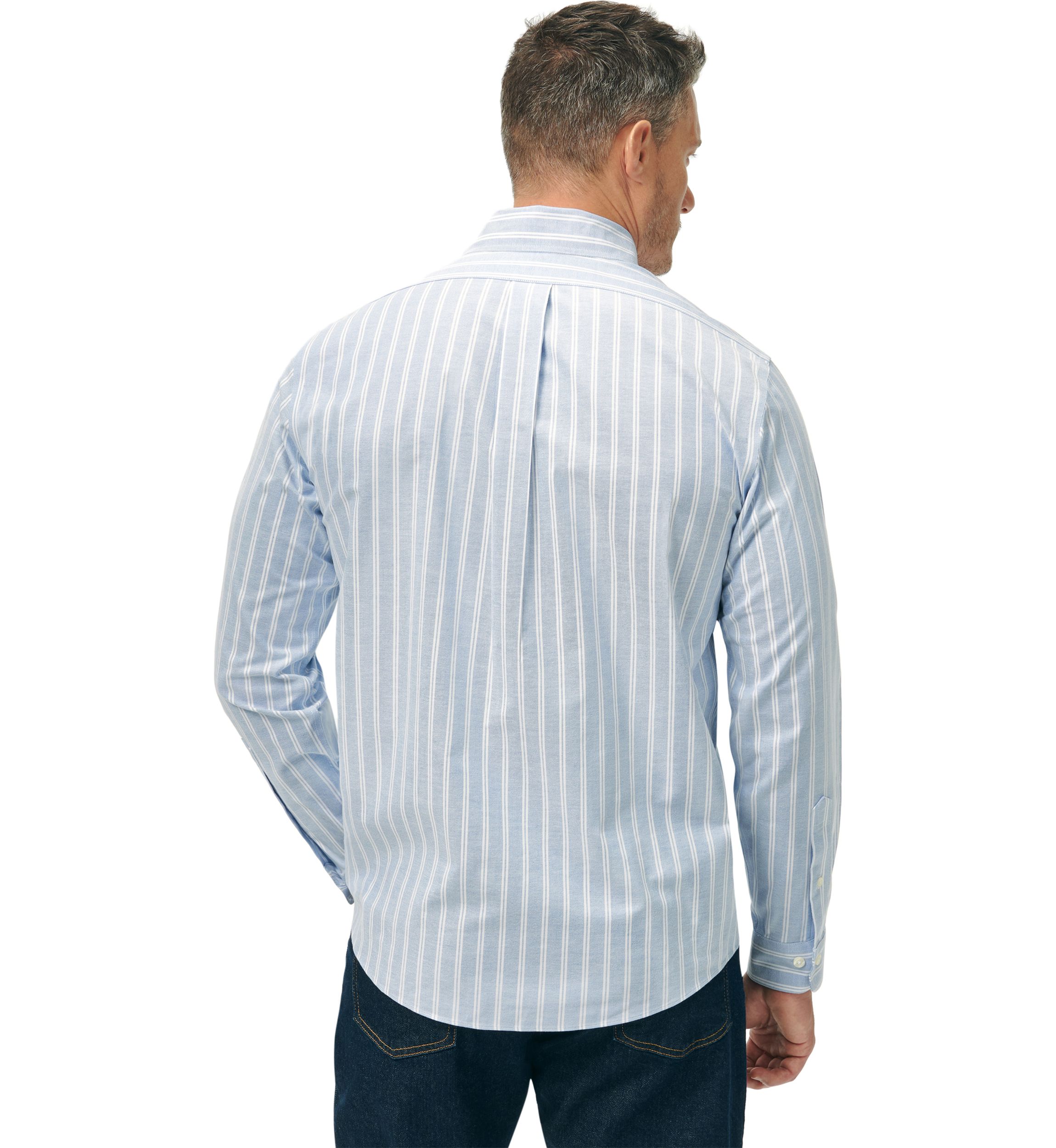 Long Sleeve Non Iron Striped Oxford Shirt 
