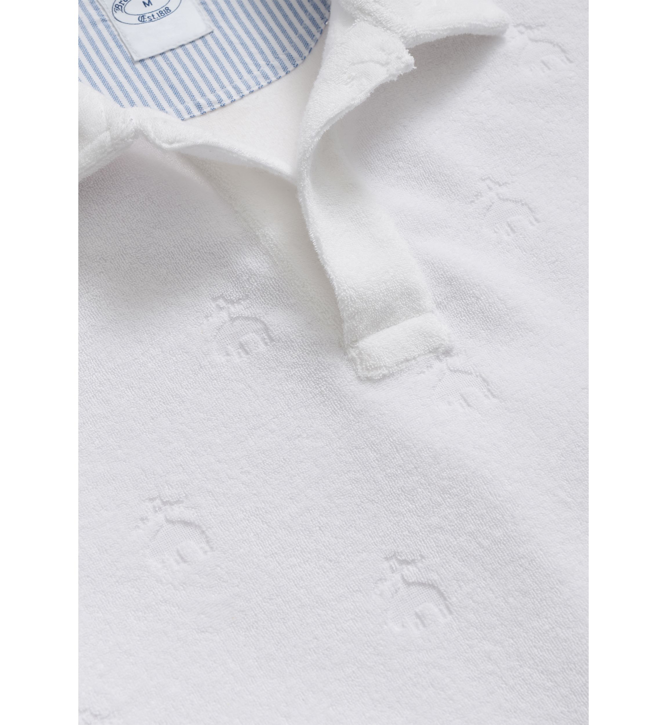 Terry Cloth Jacquard Polo Shirt with Golden Fleece Motif