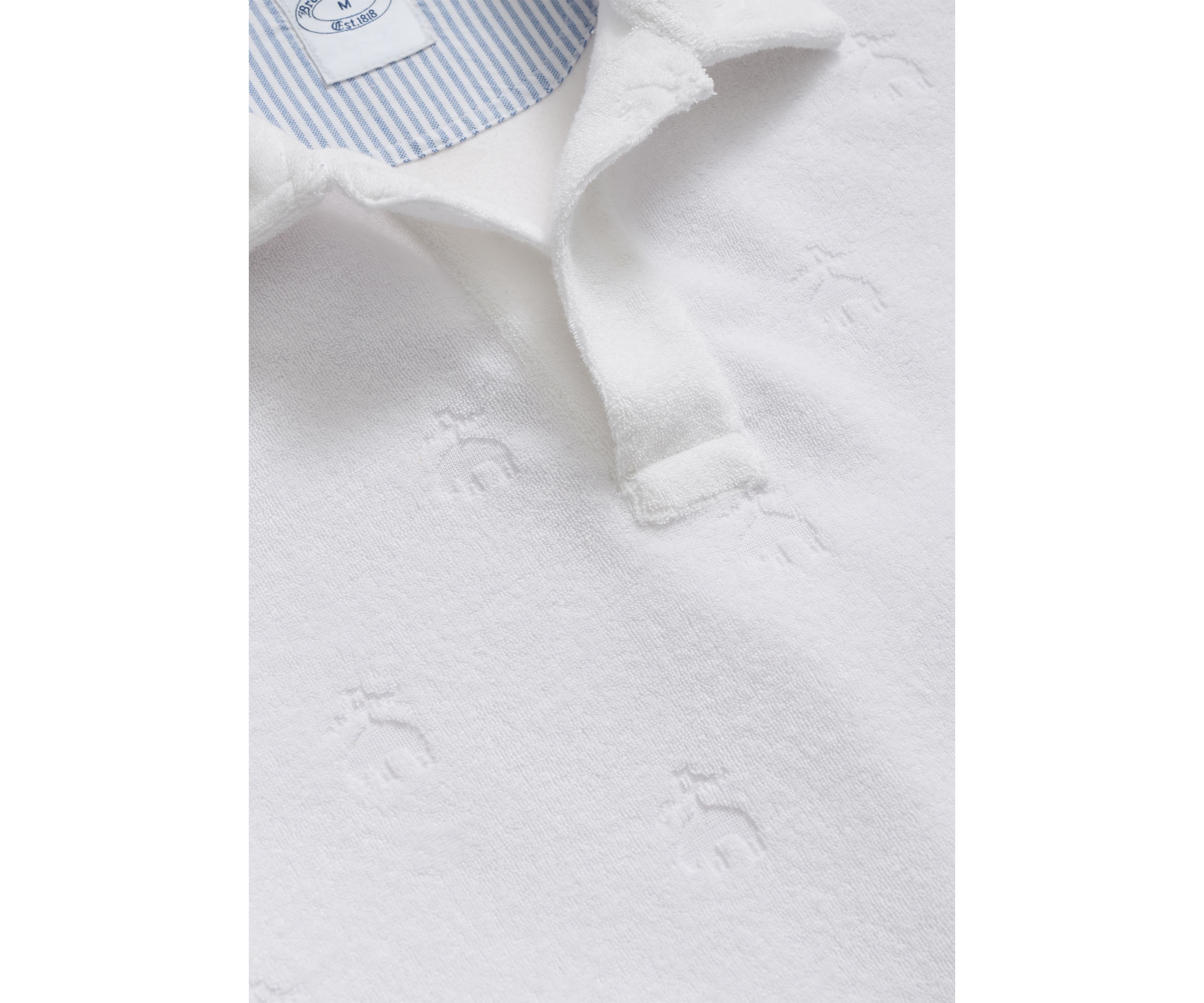 Terry Cloth Jacquard Polo Shirt with Golden Fleece Motif