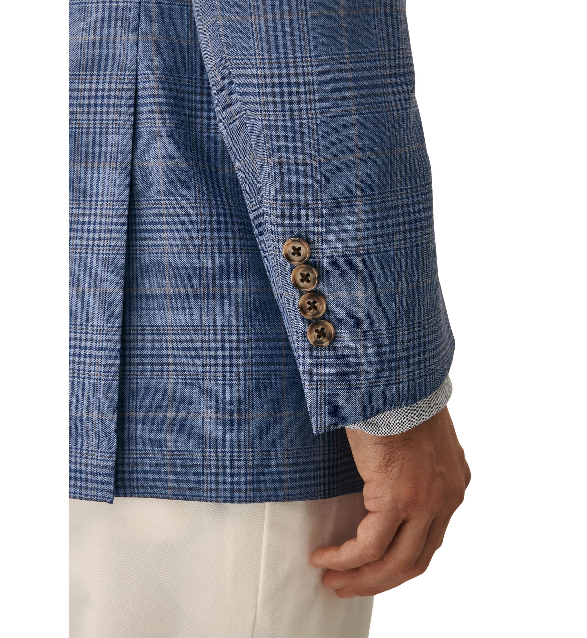 Mens Classic Fit Wool Overcheck Sport Coat