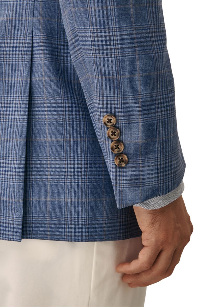 Mens Classic Fit Wool Overcheck Sport Coat