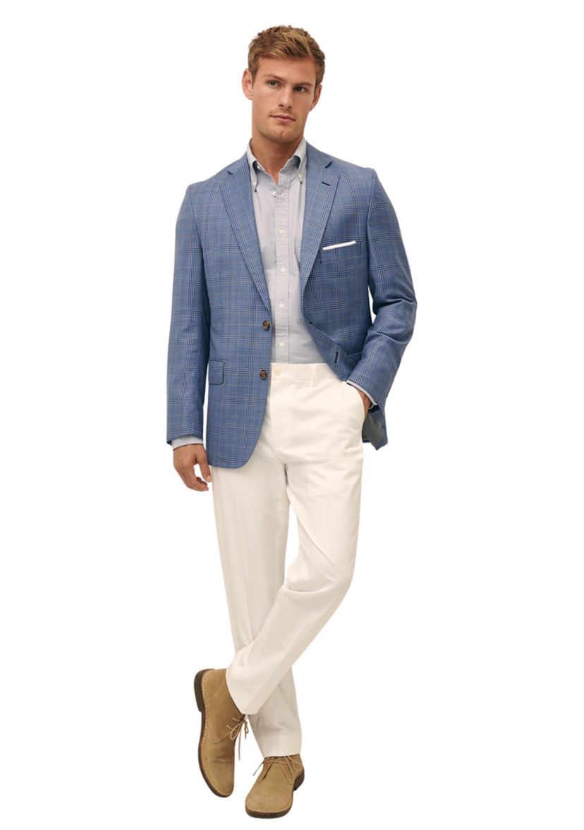Mens Classic Fit Wool Overcheck Sport Coat