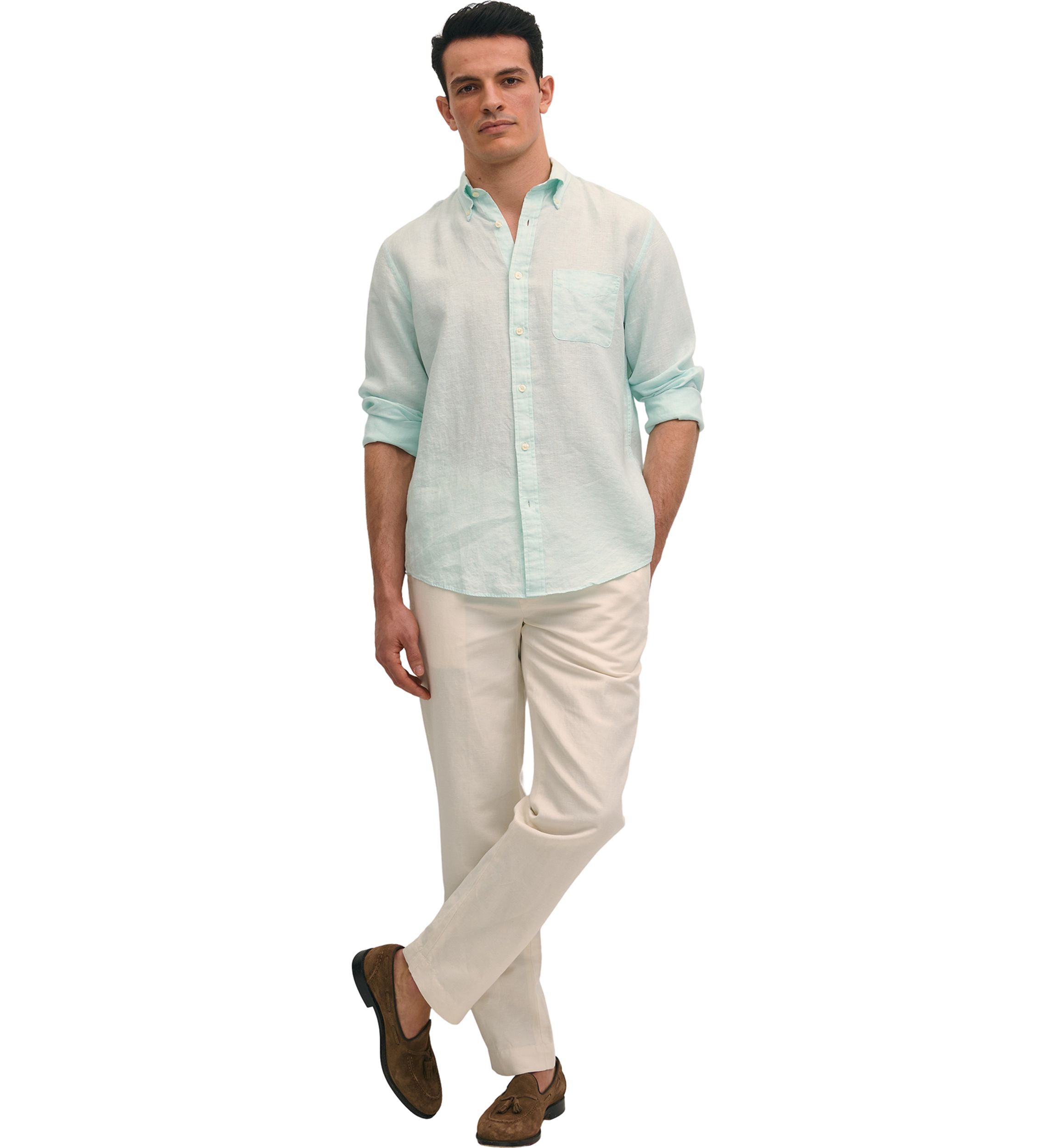Classic Fit Linen Cotton Pants 