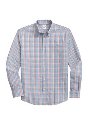 Brooks Brothers Men's Friday Shirt, Poplin Tartan Pattern