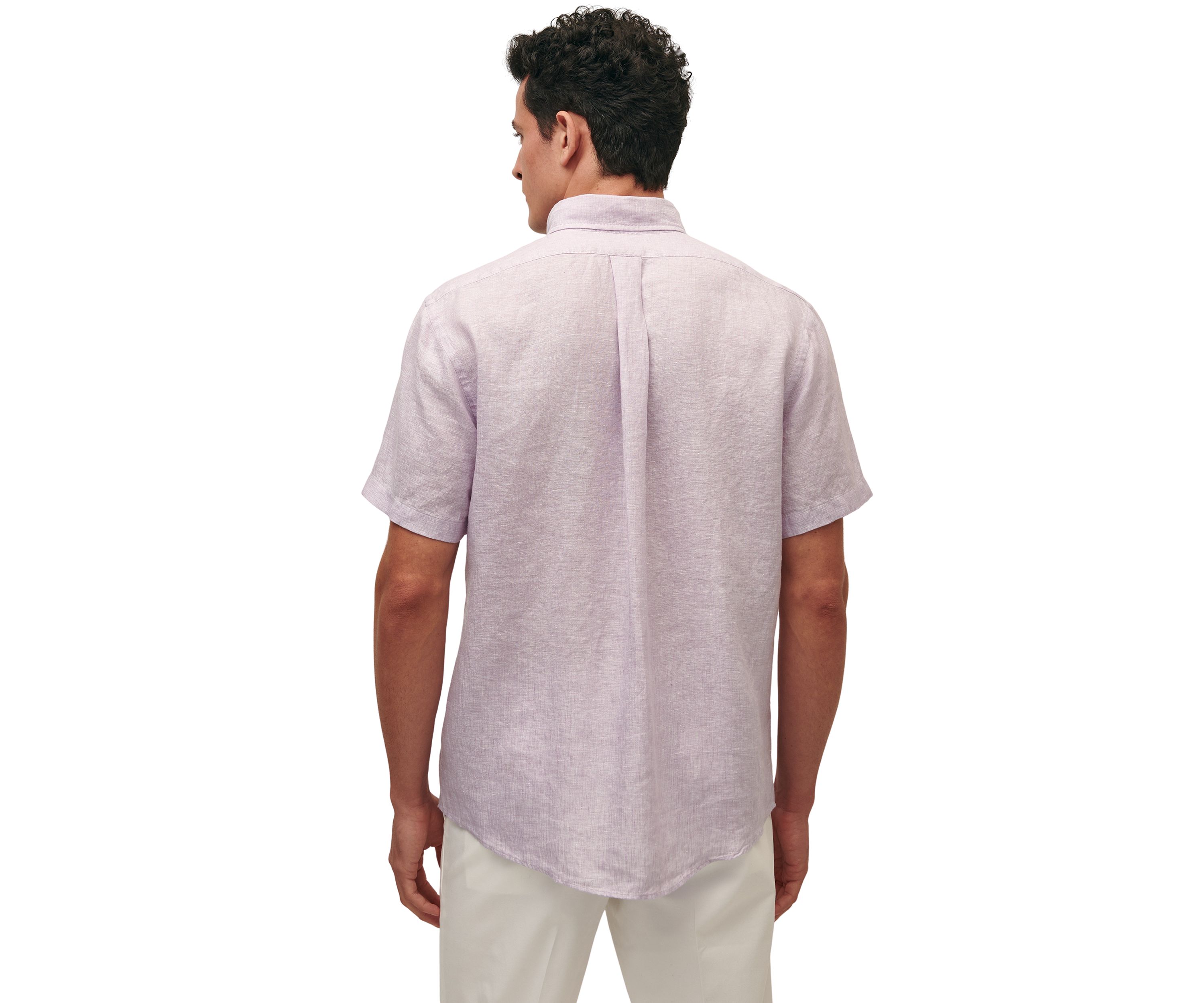 Mens Irish Linen Short-Sleeve Sport Shirt