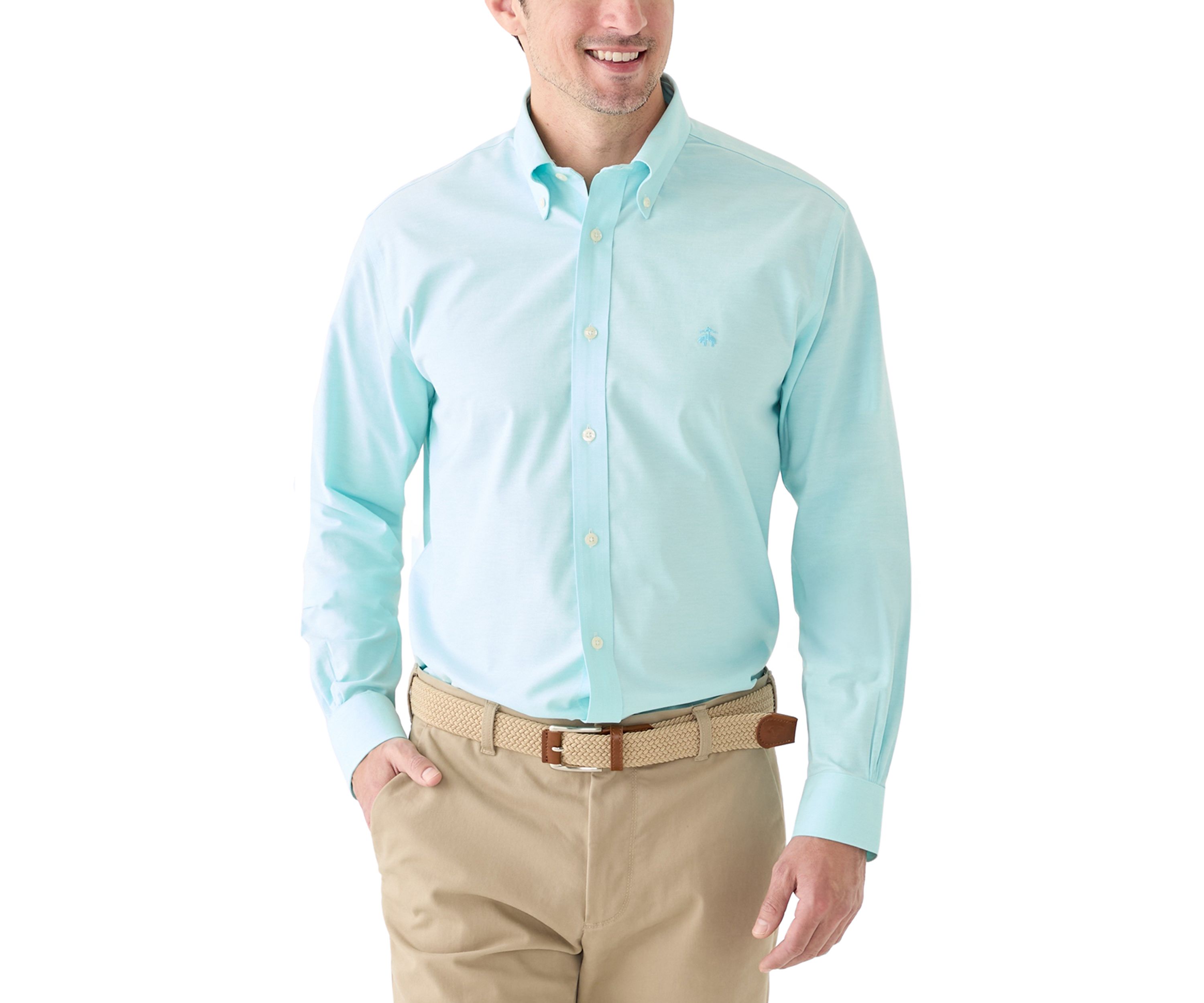 Mens Solid Oxford Button Down Shirt