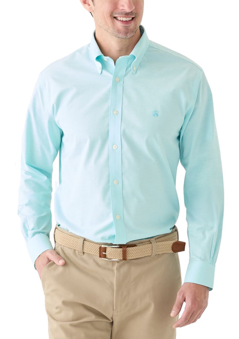 Mens Solid Oxford Button Down Shirt