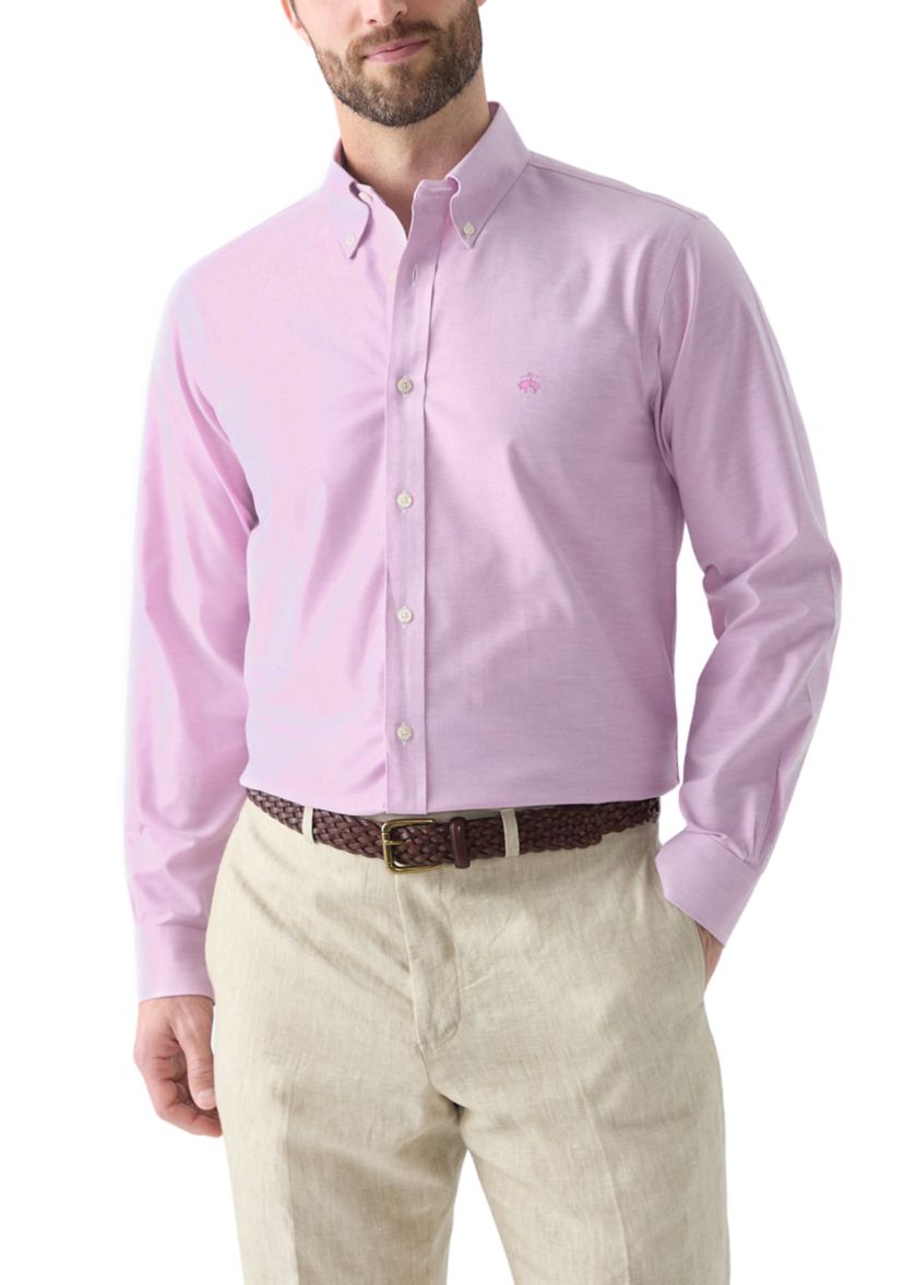Mens Long Sleeve Stretch Oxford Shirt