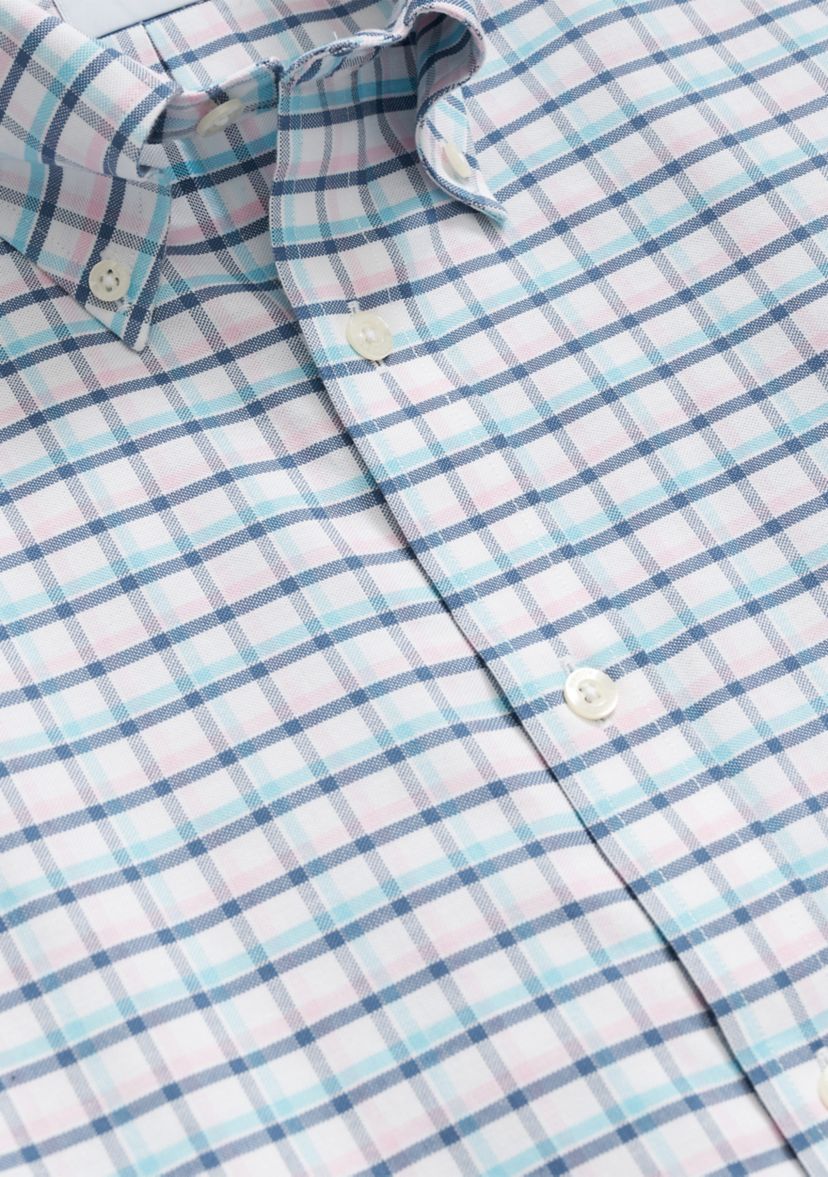 Stretch Non-Iron Oxford Button-Down Collar, Check Sport Shirt