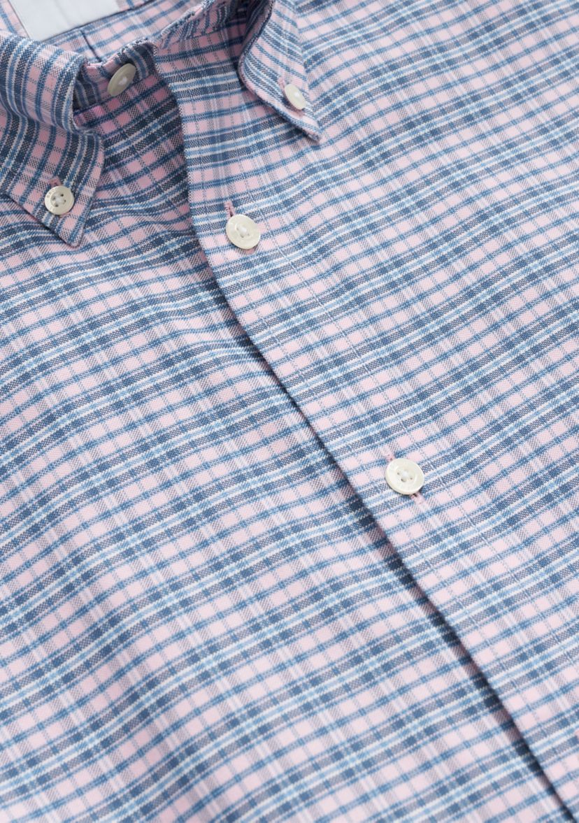 Stretch Non-Iron Oxford Button-Down Collar, Plaid Sport Shirt