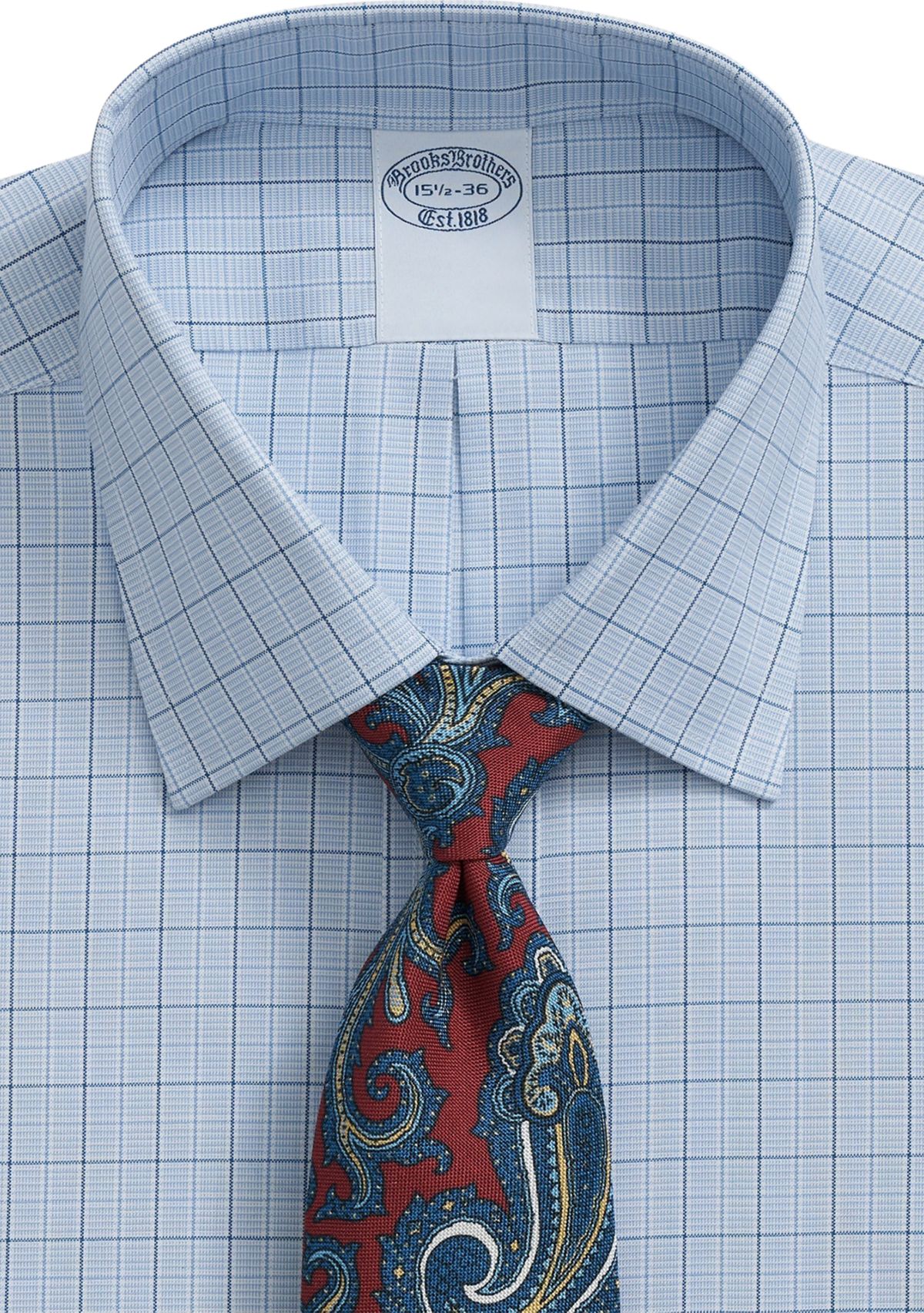 Mens Spread Collar Check Print Regular Fit Shirt