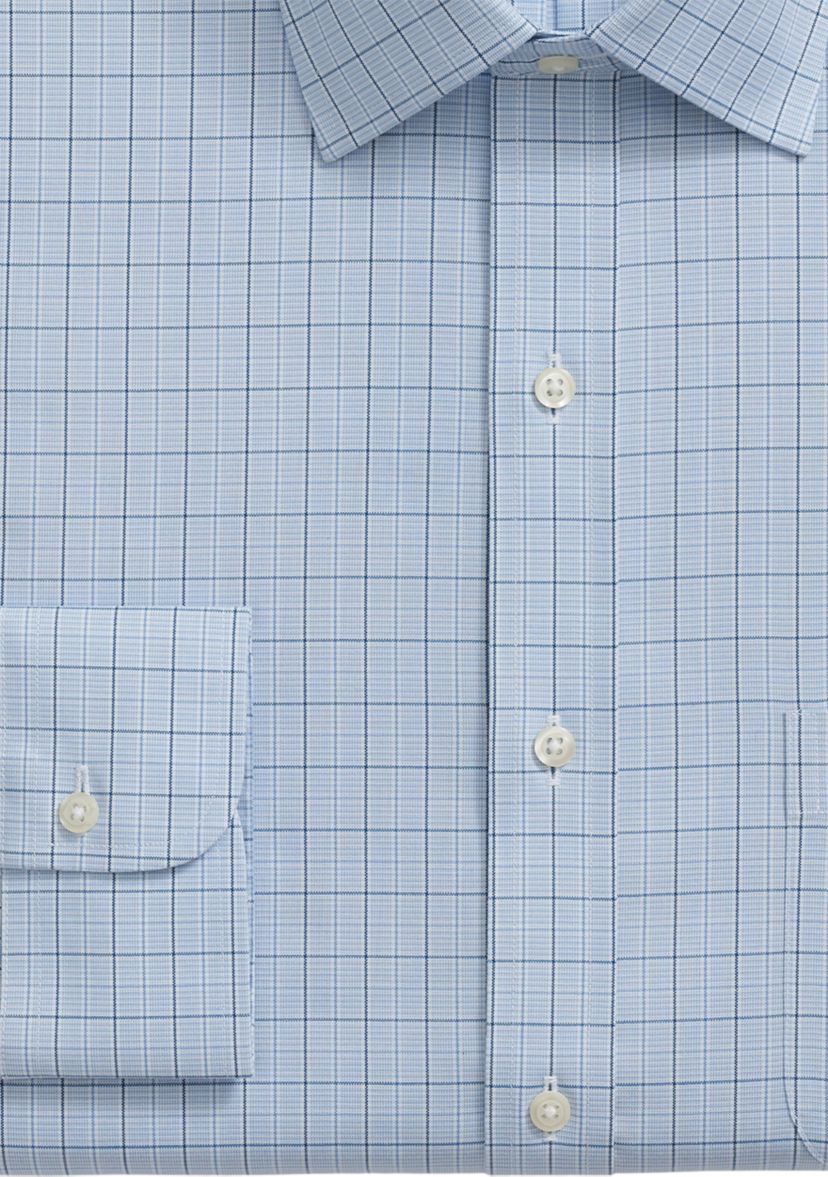 Mens Spread Collar Check Print Regular Fit Shirt