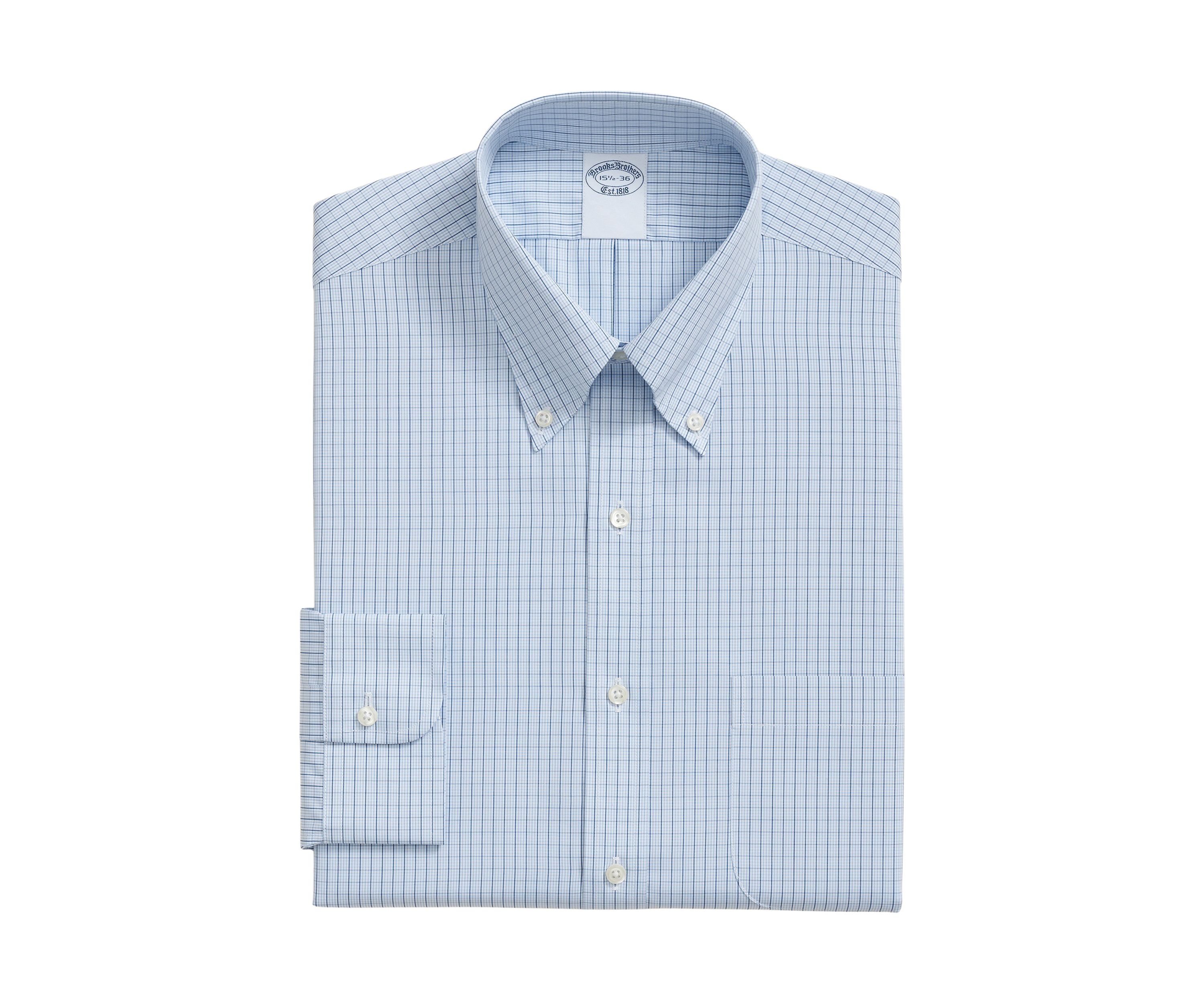Regenerative Supima Cotton, Polo Button-Down Collar Grid Dress Shirt