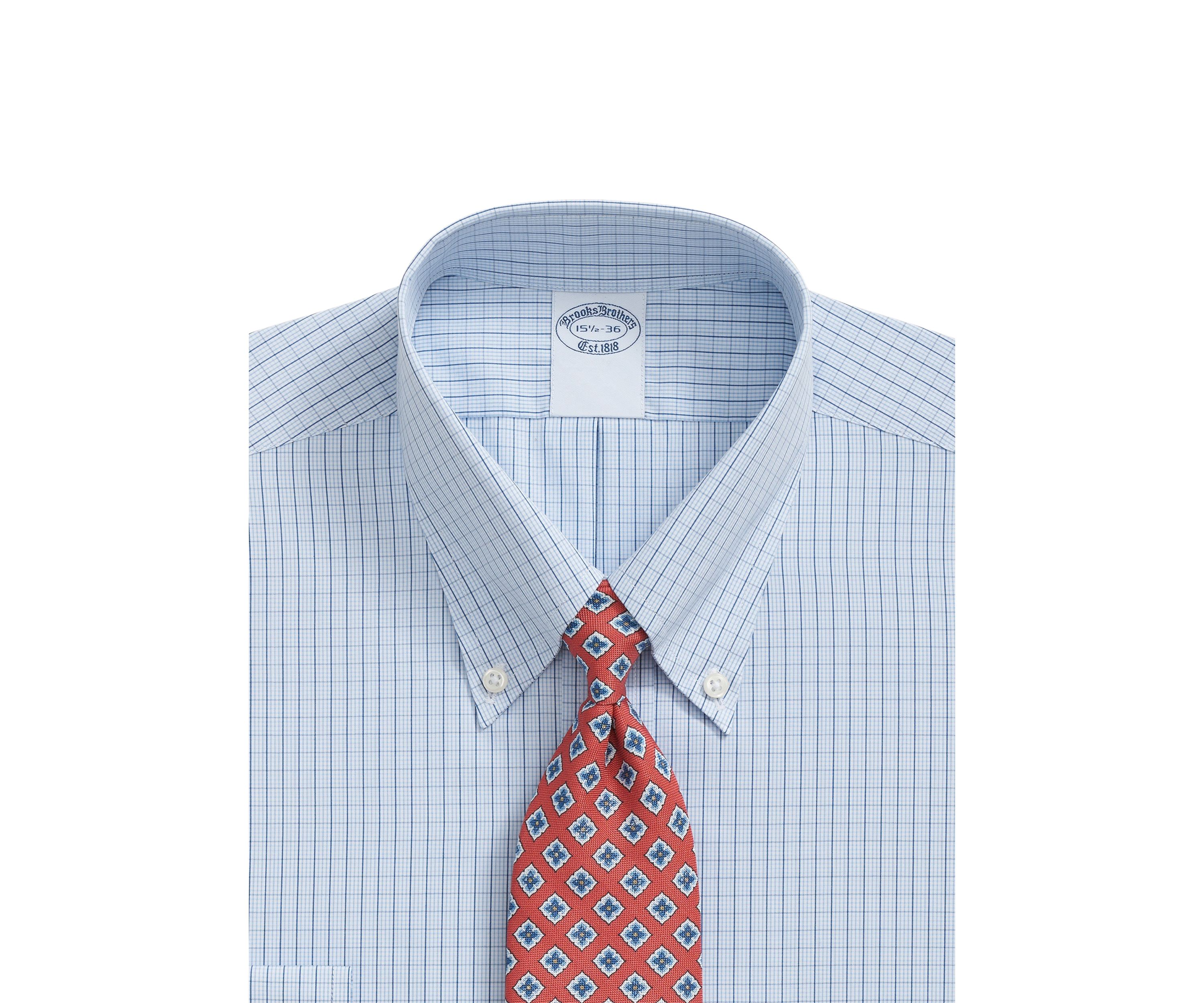 Regenerative Supima Cotton, Polo Button-Down Collar Grid Dress Shirt