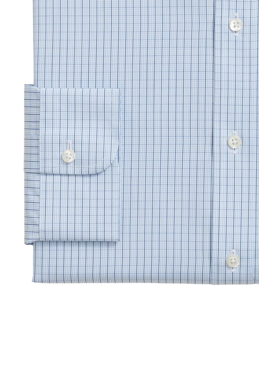 Regenerative Supima Cotton, Polo Button-Down Collar Grid Dress Shirt