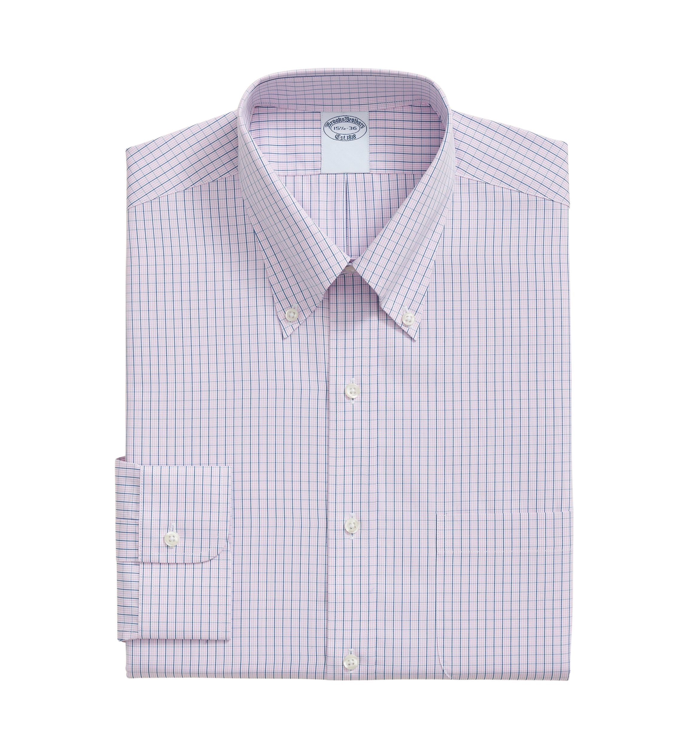 Regenerative Supima Cotton, Polo Button-Down Collar Grid Dress Shirt