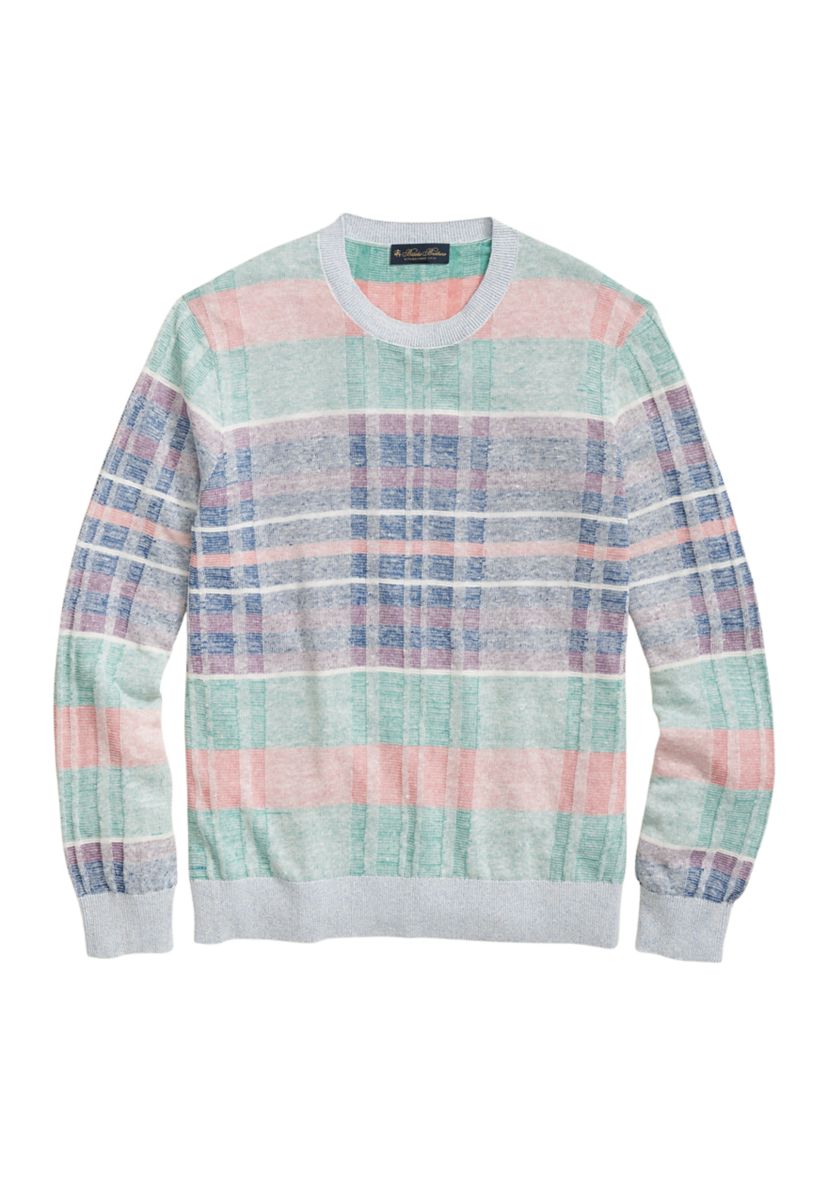 Madras Pattern Sweater in Linen