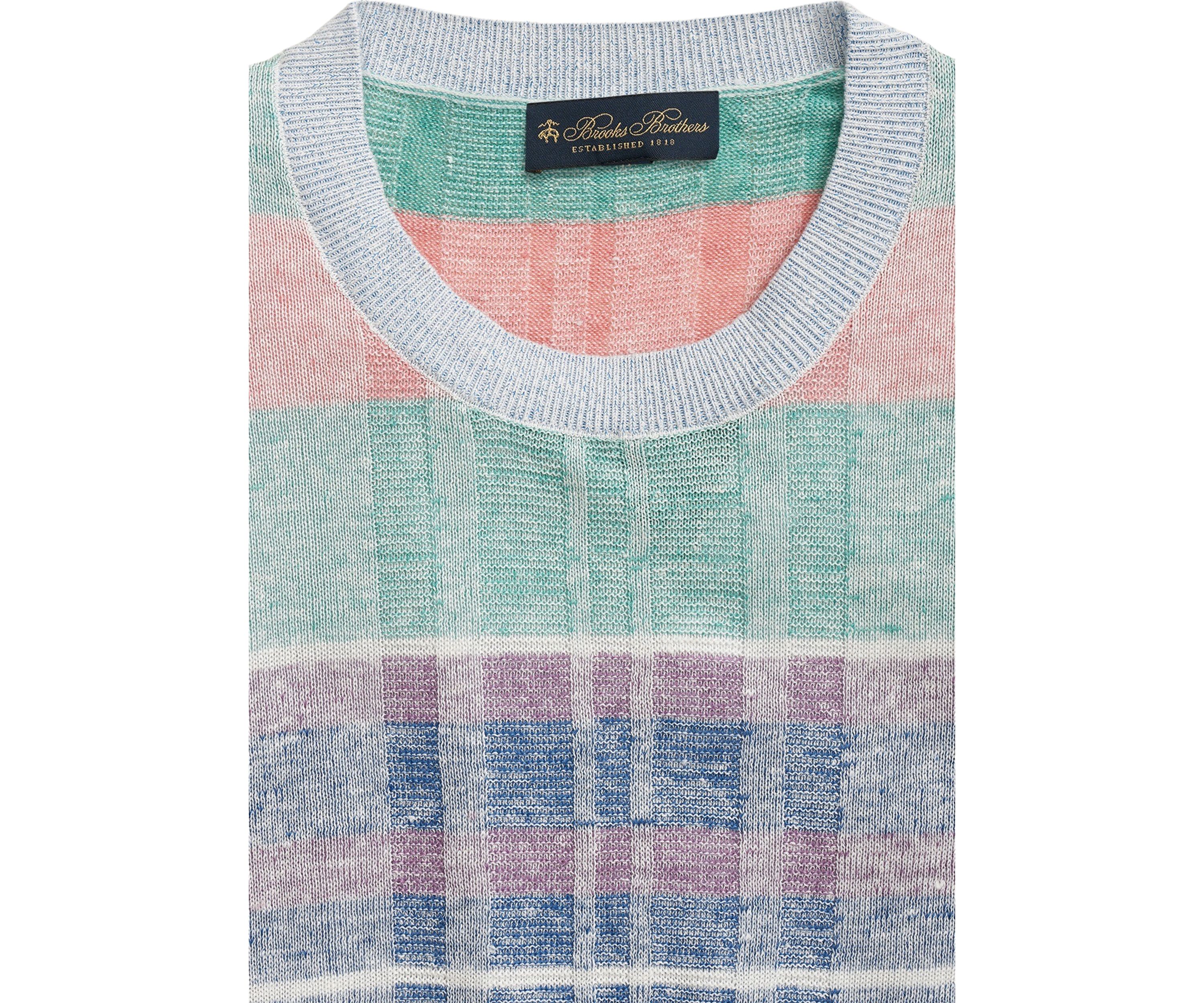 Madras Pattern Sweater in Linen
