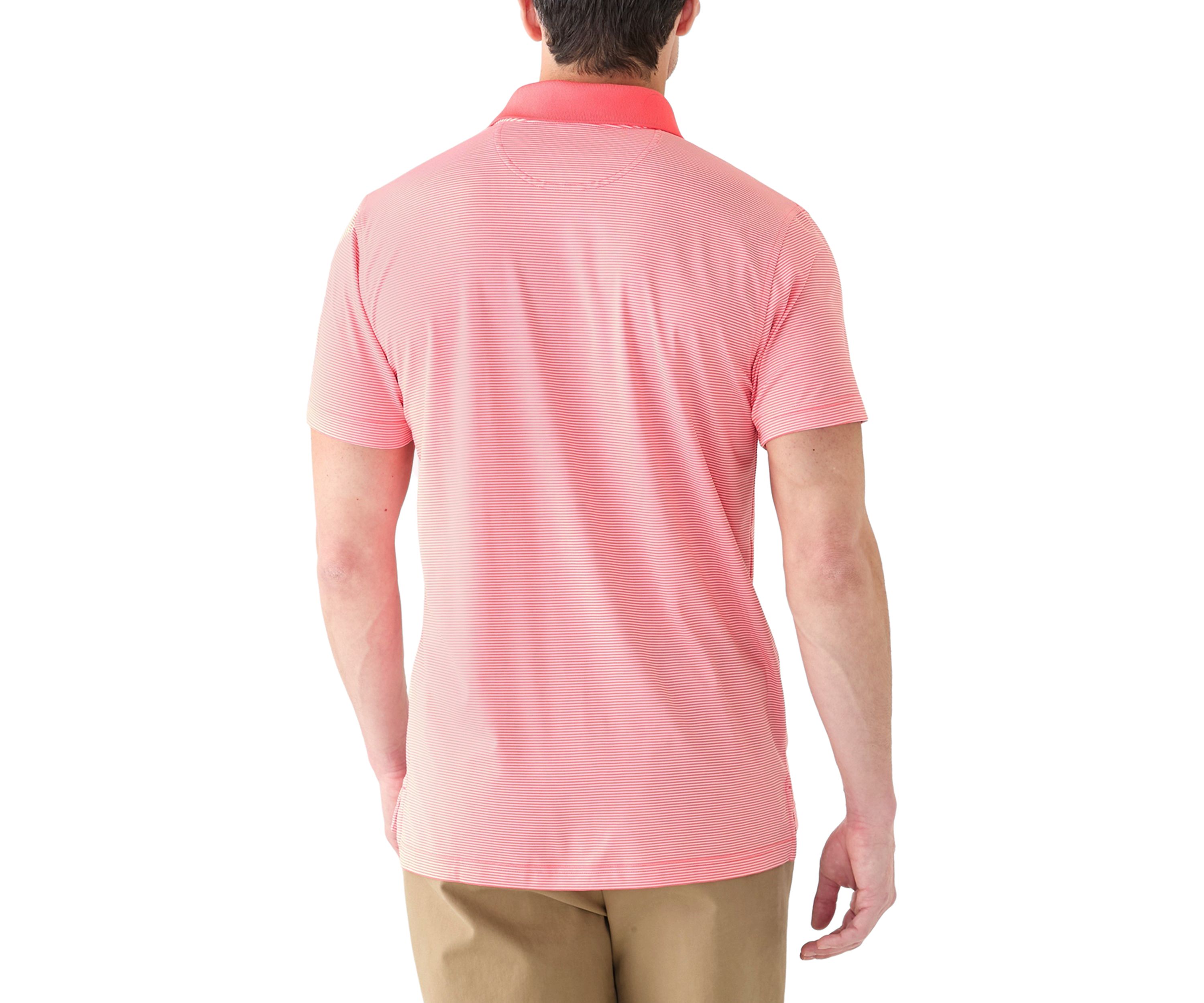 Mens Knit Performance Micro Stripe Polo Shirt