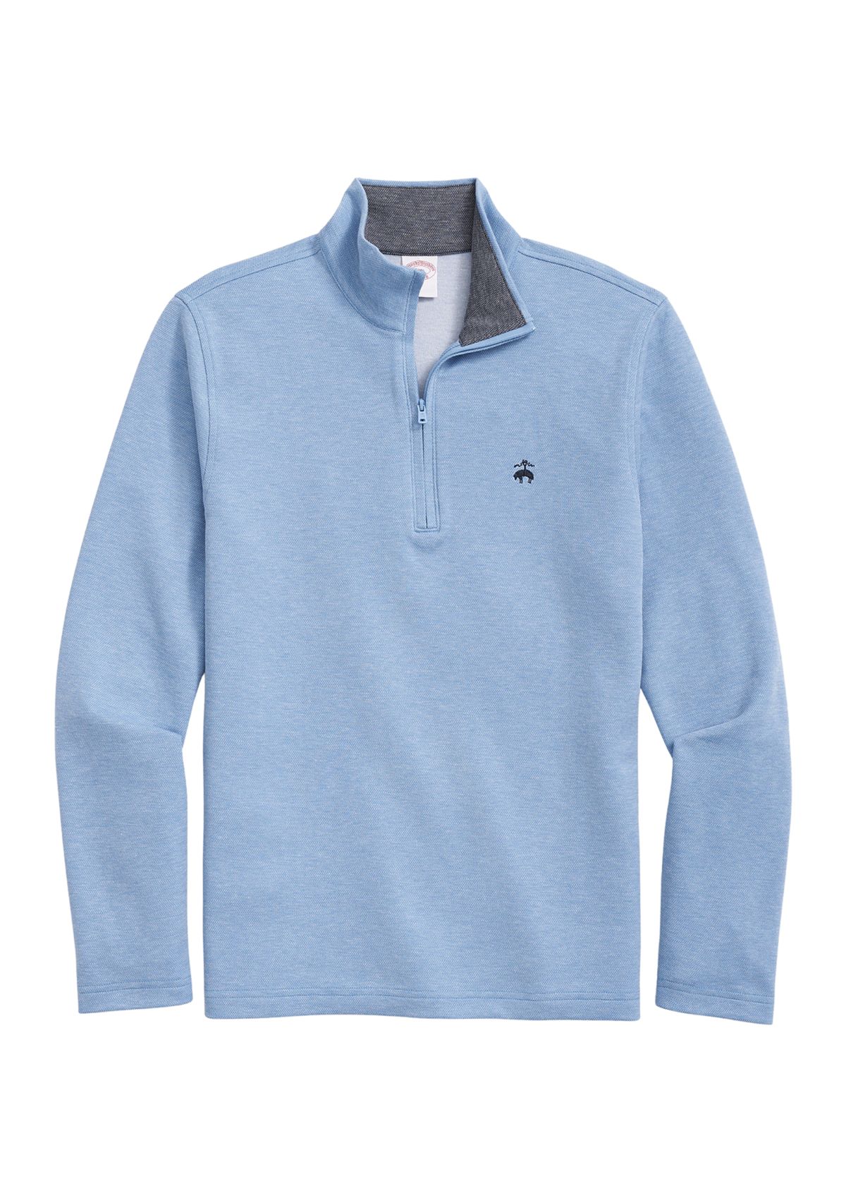 Mens Long Sleeve Piqué Knit Pullover