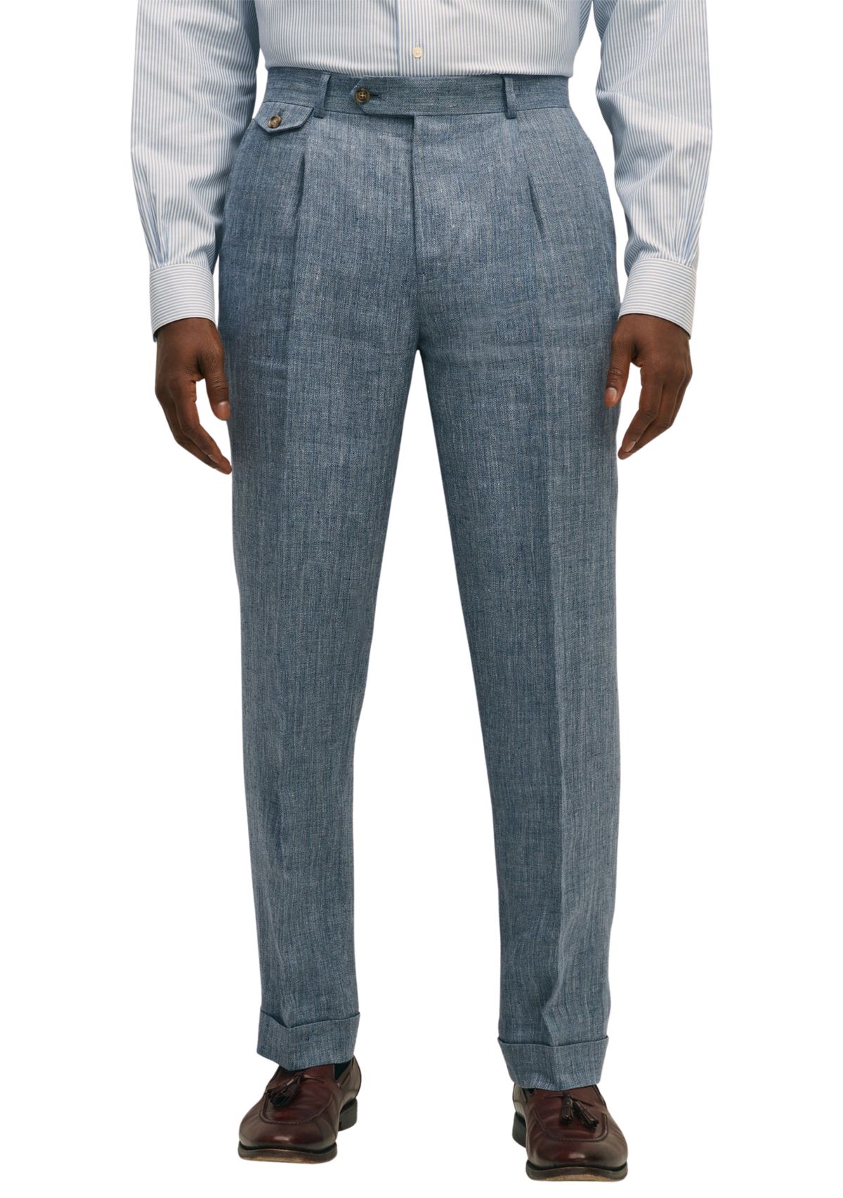 Classic Fit Herringbone Linen Suit Pants
