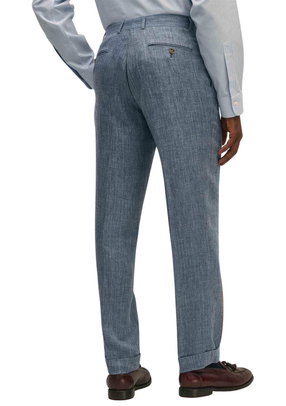 Classic Fit Herringbone Linen Suit Pants
