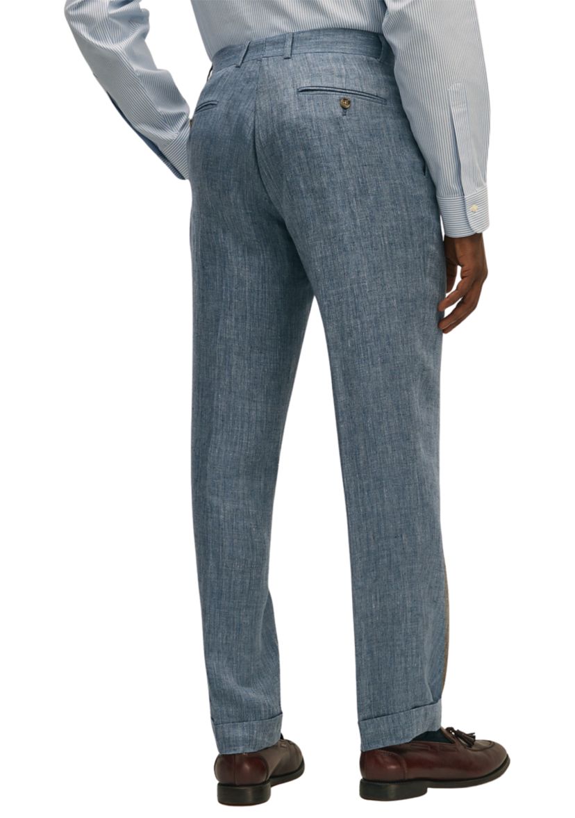 Classic Fit Herringbone Linen Suit Pants