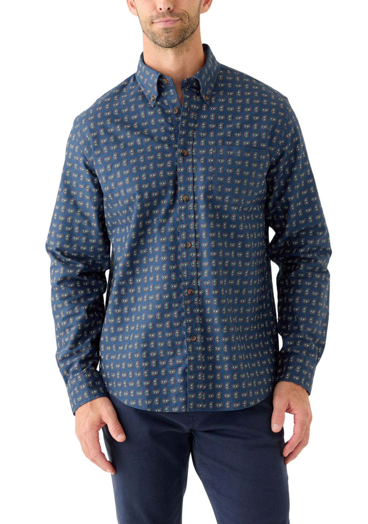 Mens Friday Shirt in Oxford Paisley Pattern
