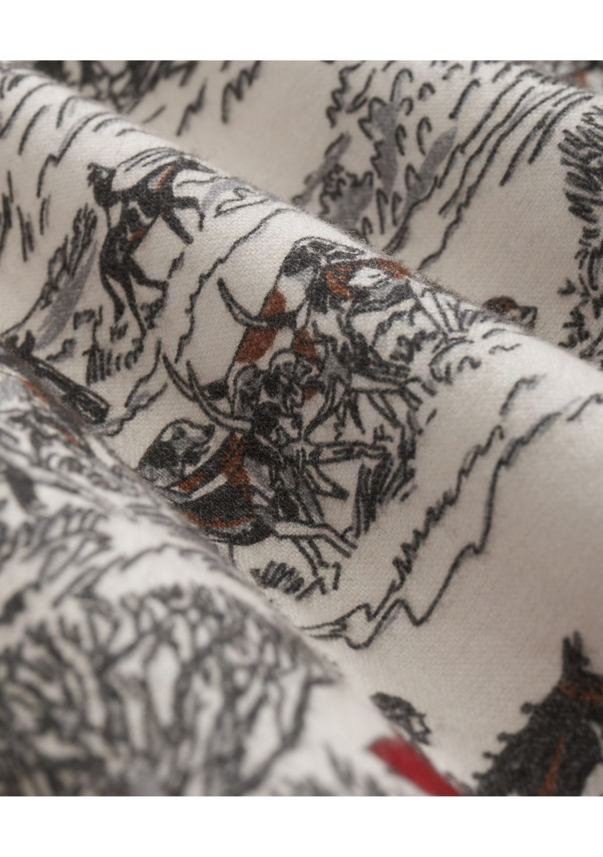 Cotton Flannel Archive Equestrian Print Sport Shirt