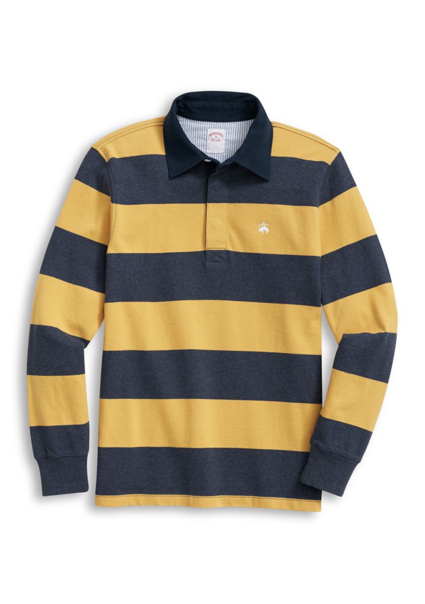 Mens Long Sleeve Knit Rugby Shirt