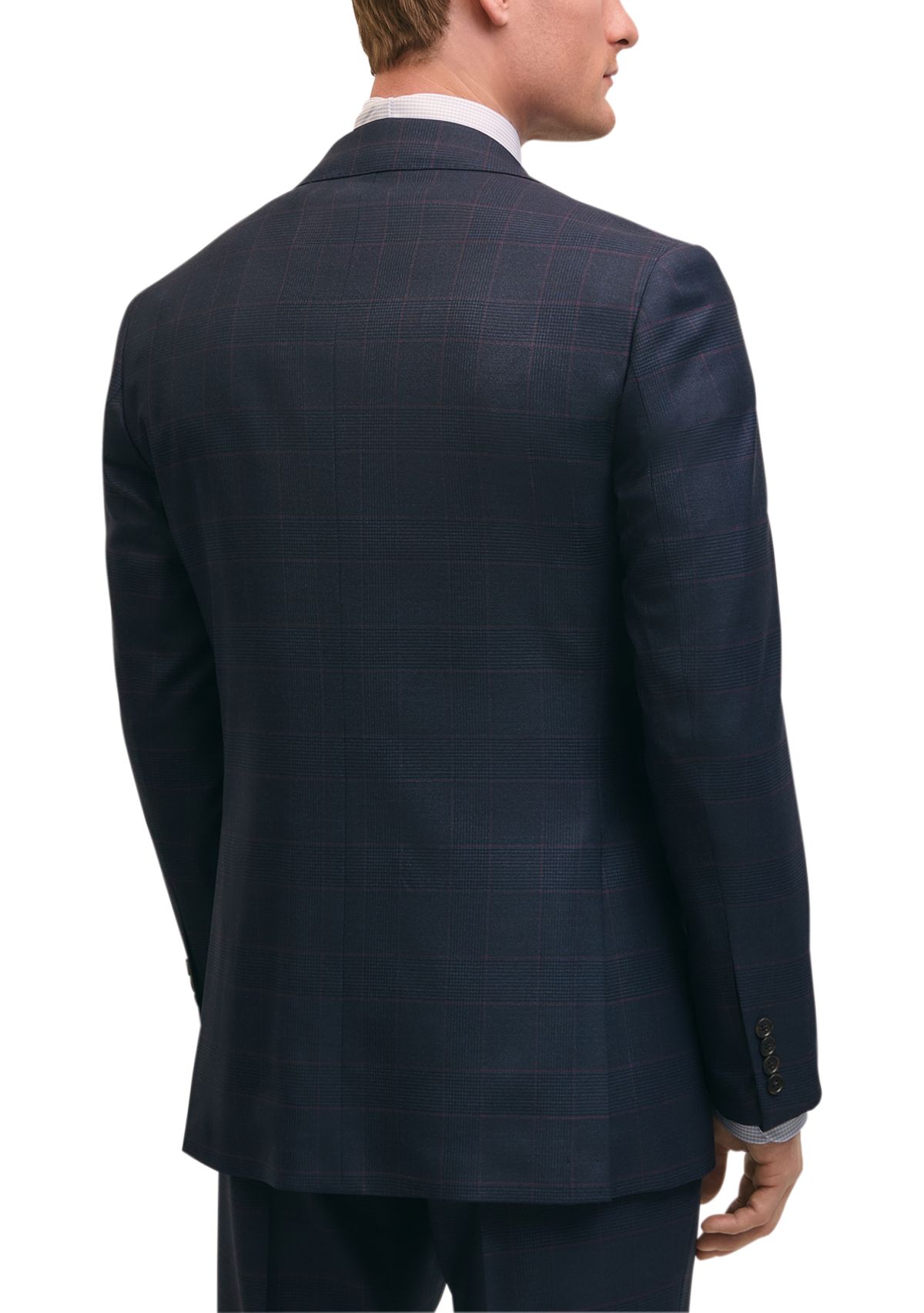 Mens Explorer Collection Classic Fit Wool Overcheck Suit Jacket