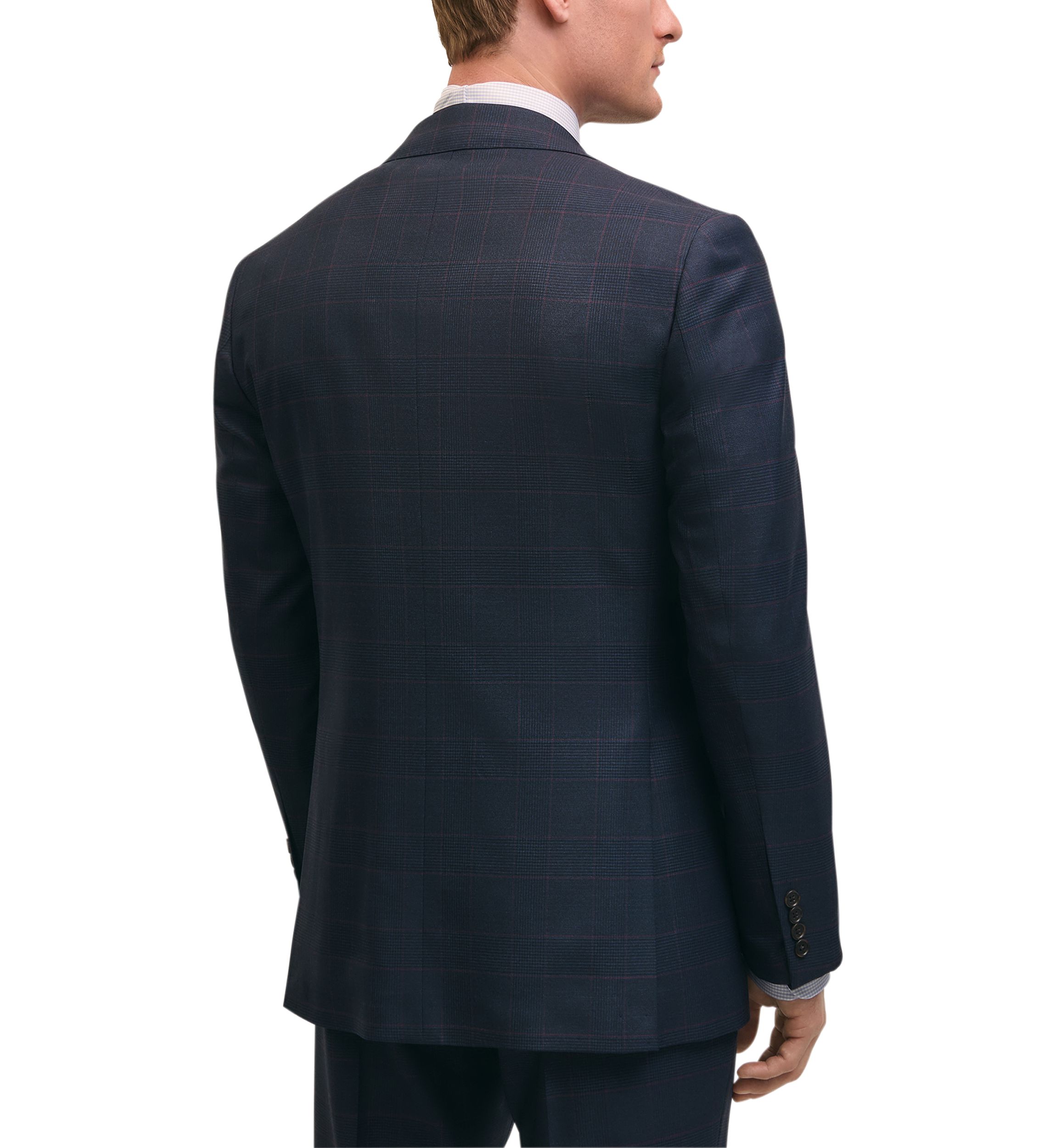 Mens Explorer Collection Classic Fit Wool Overcheck Suit Jacket